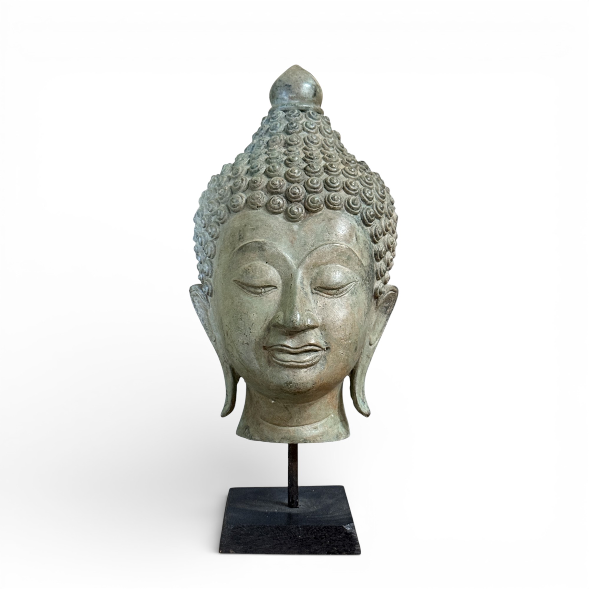 Thailand Buddha Kopf Bronze Skulptur 34 cm groß