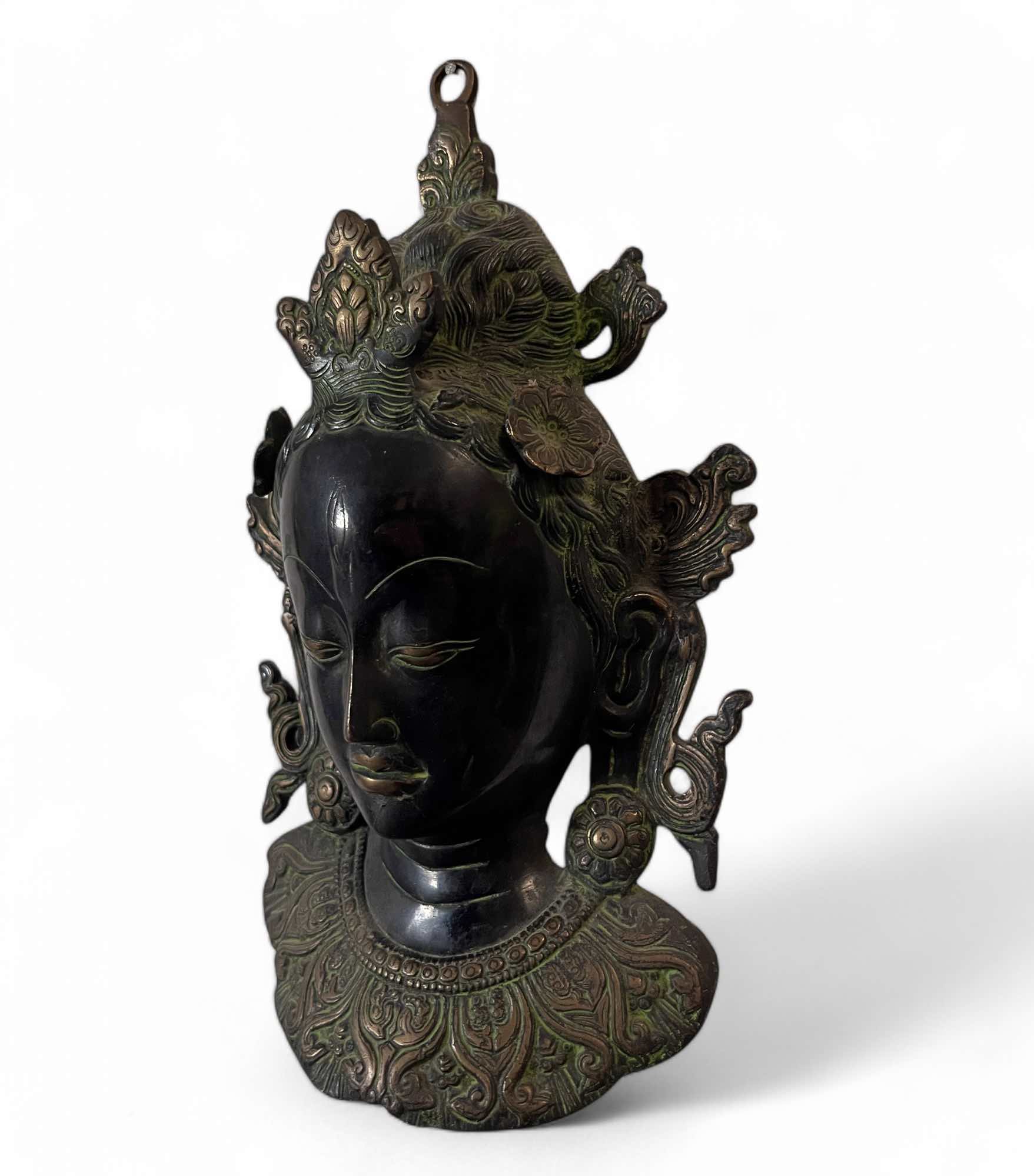 Tara Wandmaske Nepal Bronze Skulptur 27 cm