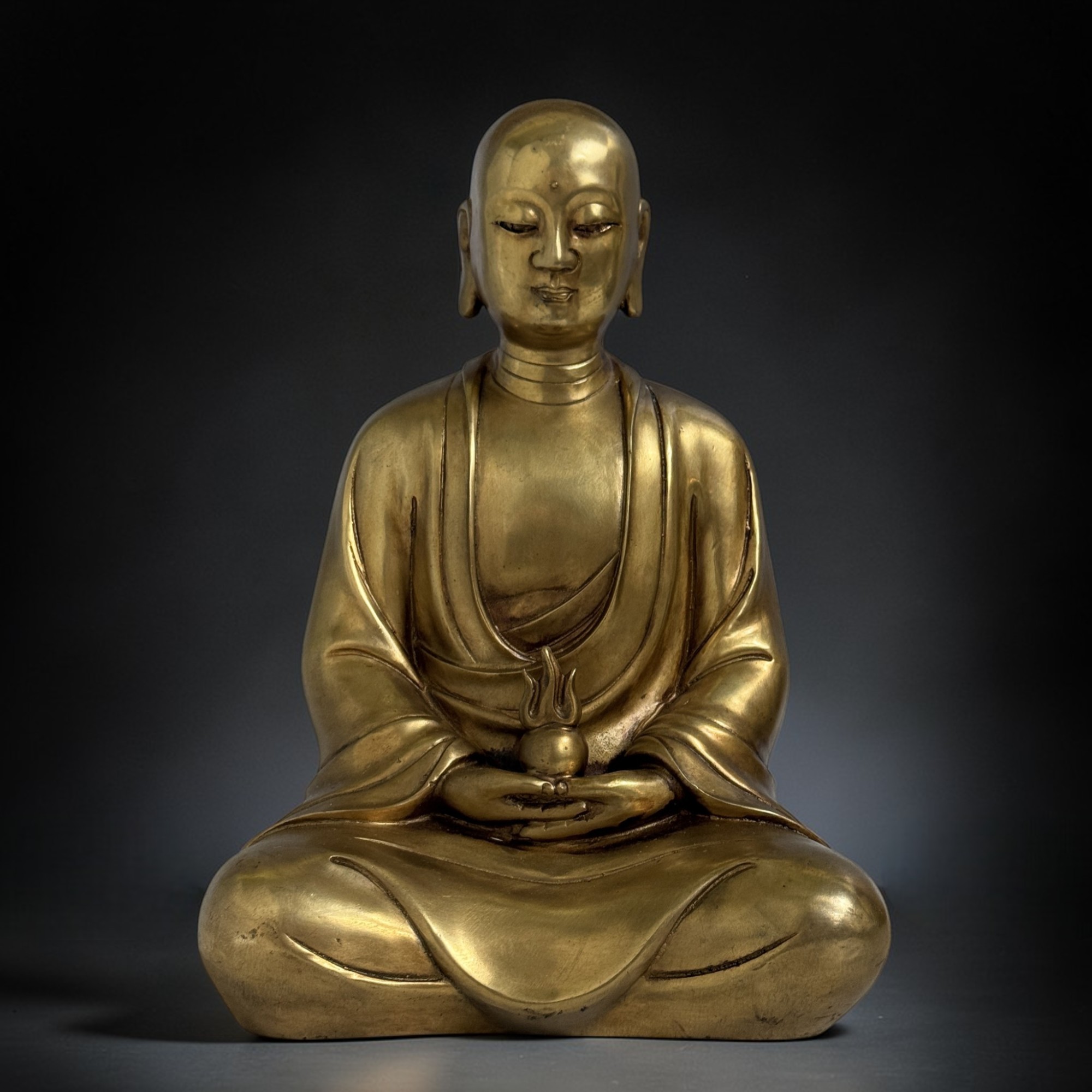 Massive Bronze Statue Jizo Bosatsu 29cm – Kshitigarbha Bodhisattva 4,5kg