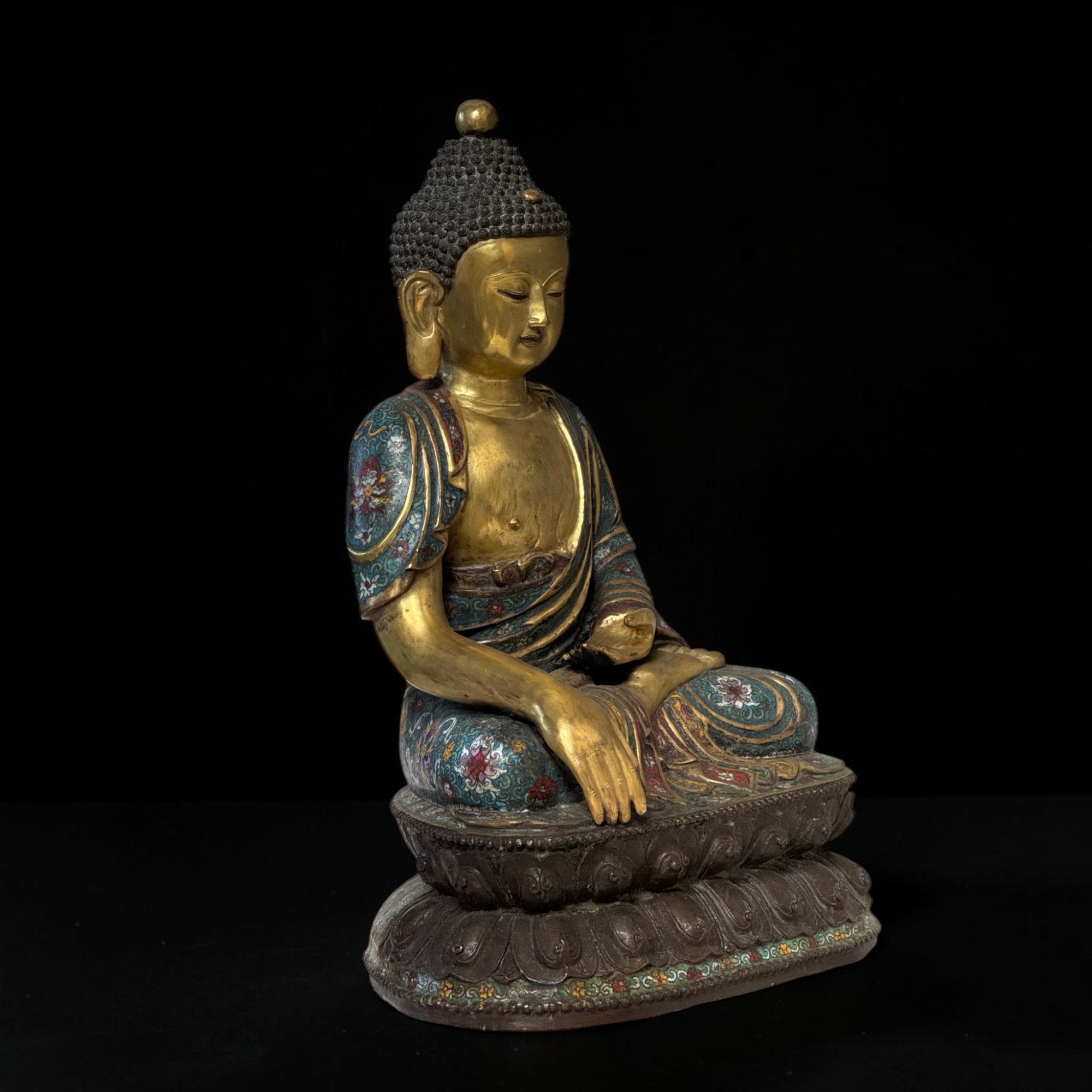 Buddha Figur Bronze Cloisonne Skulptur 50 cm groß