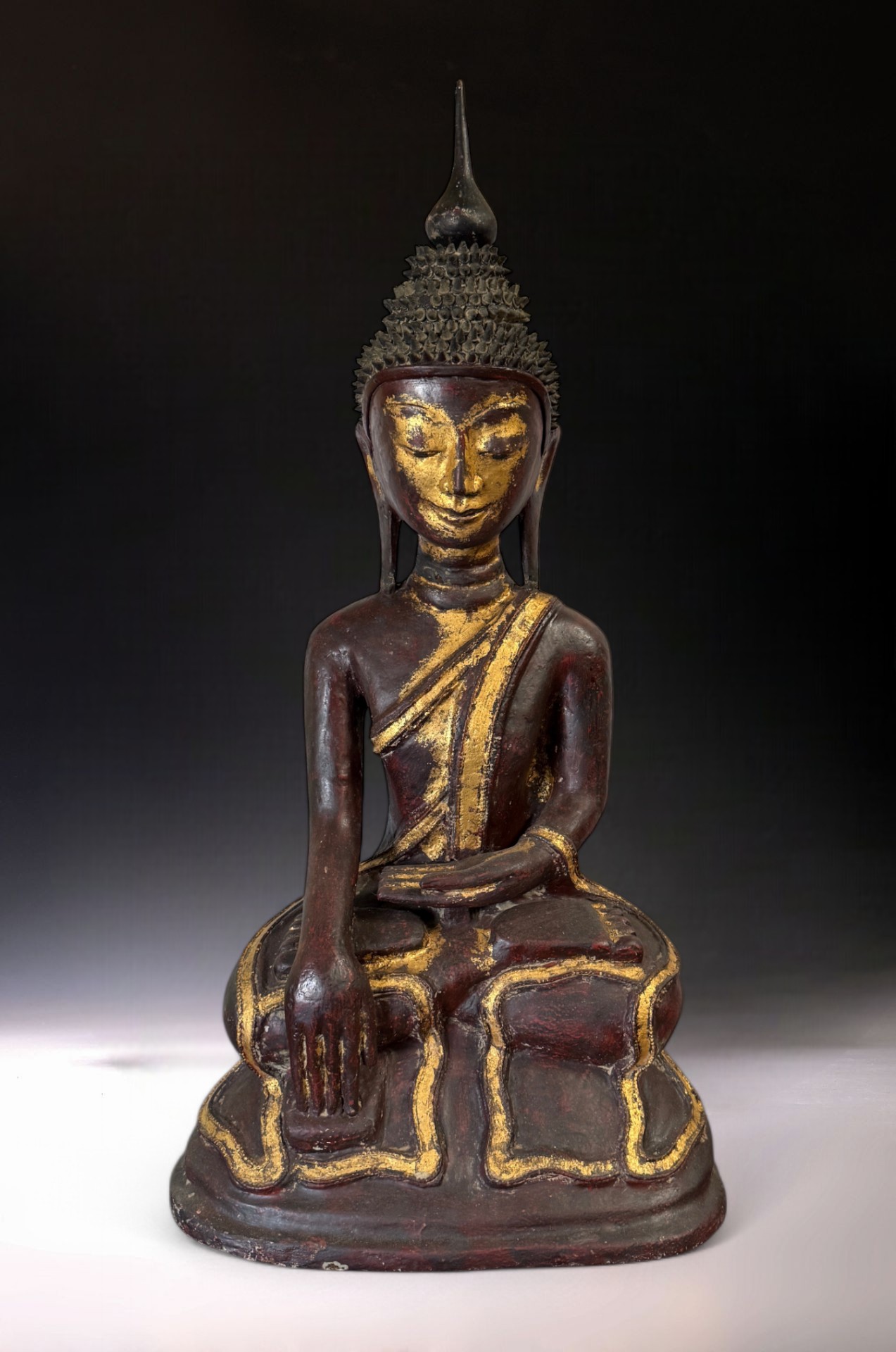 Lacquerware Buddha Statue Burma Skulptur 73 cm groß