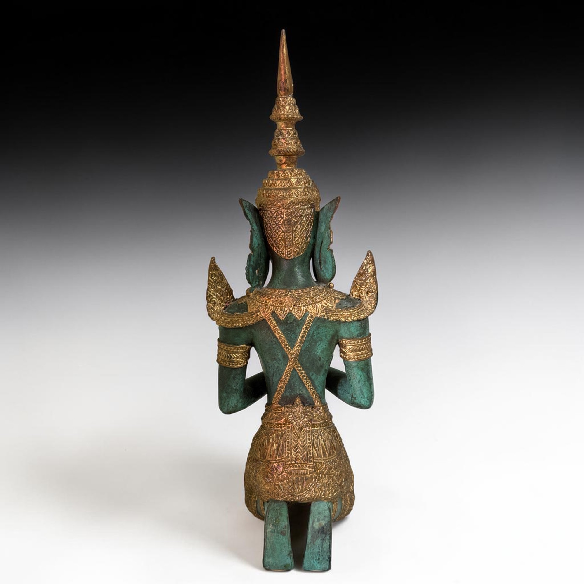 Bronze Teppanom Figur – Kniender Tempelwächter Thailand (41 cm, 2,8 kg)