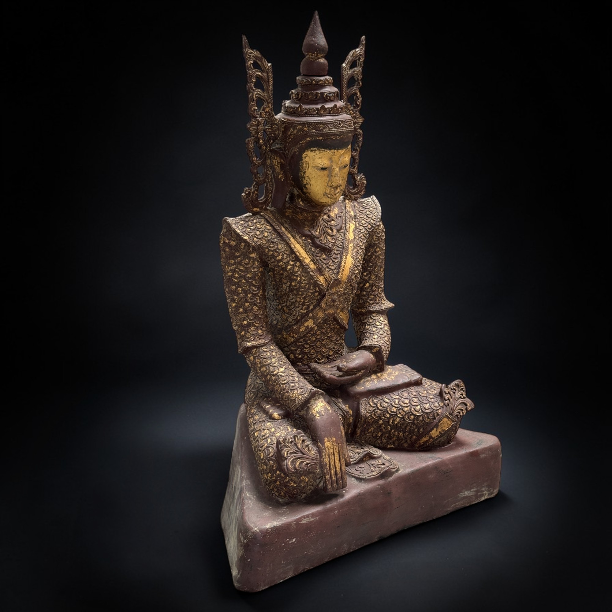 Burma Buddha Statue aus Lacquerware - 102 cm groß