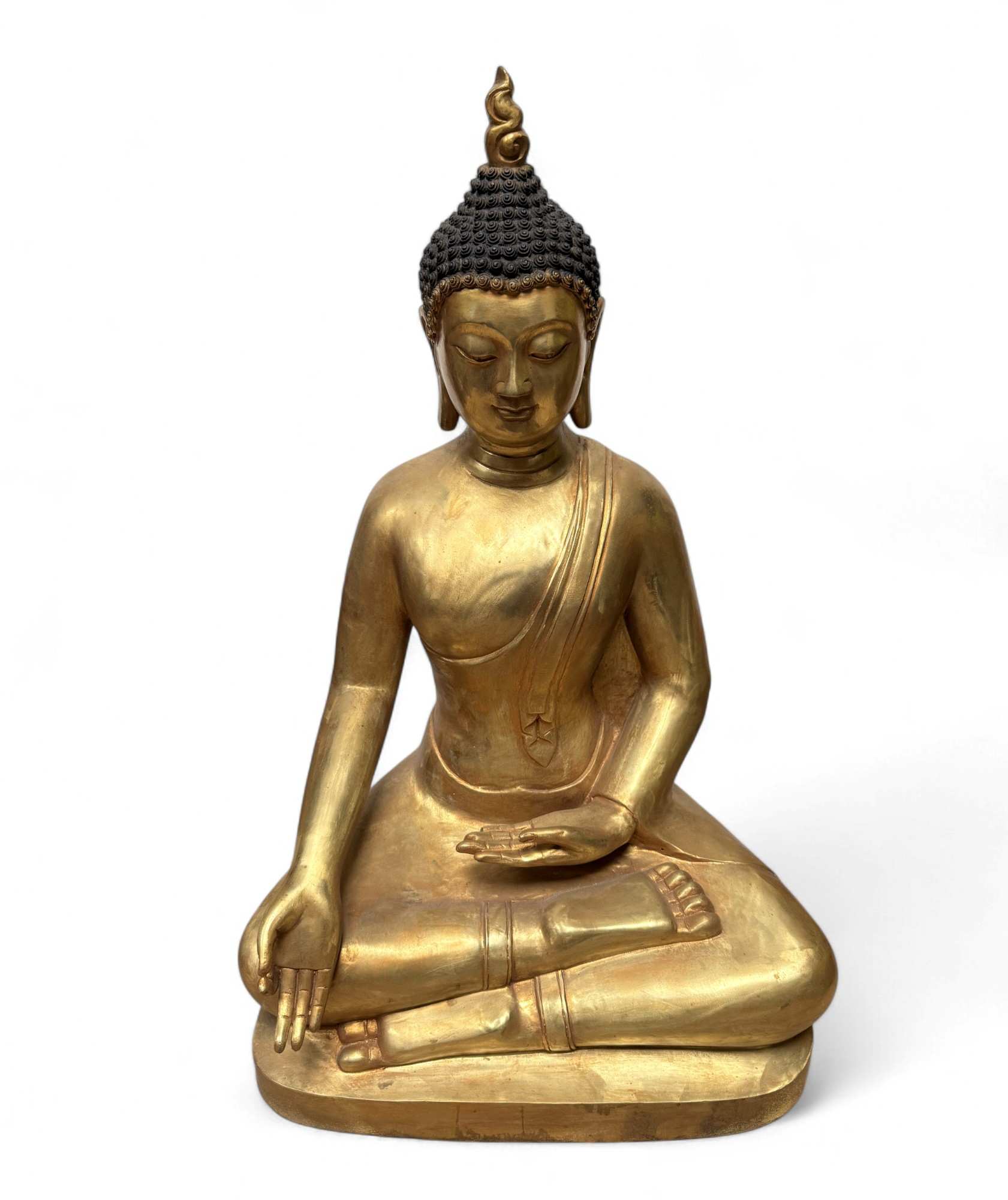 Großer Bronze-Buddha 60 cm – Vitarka Mudra – Tibet China