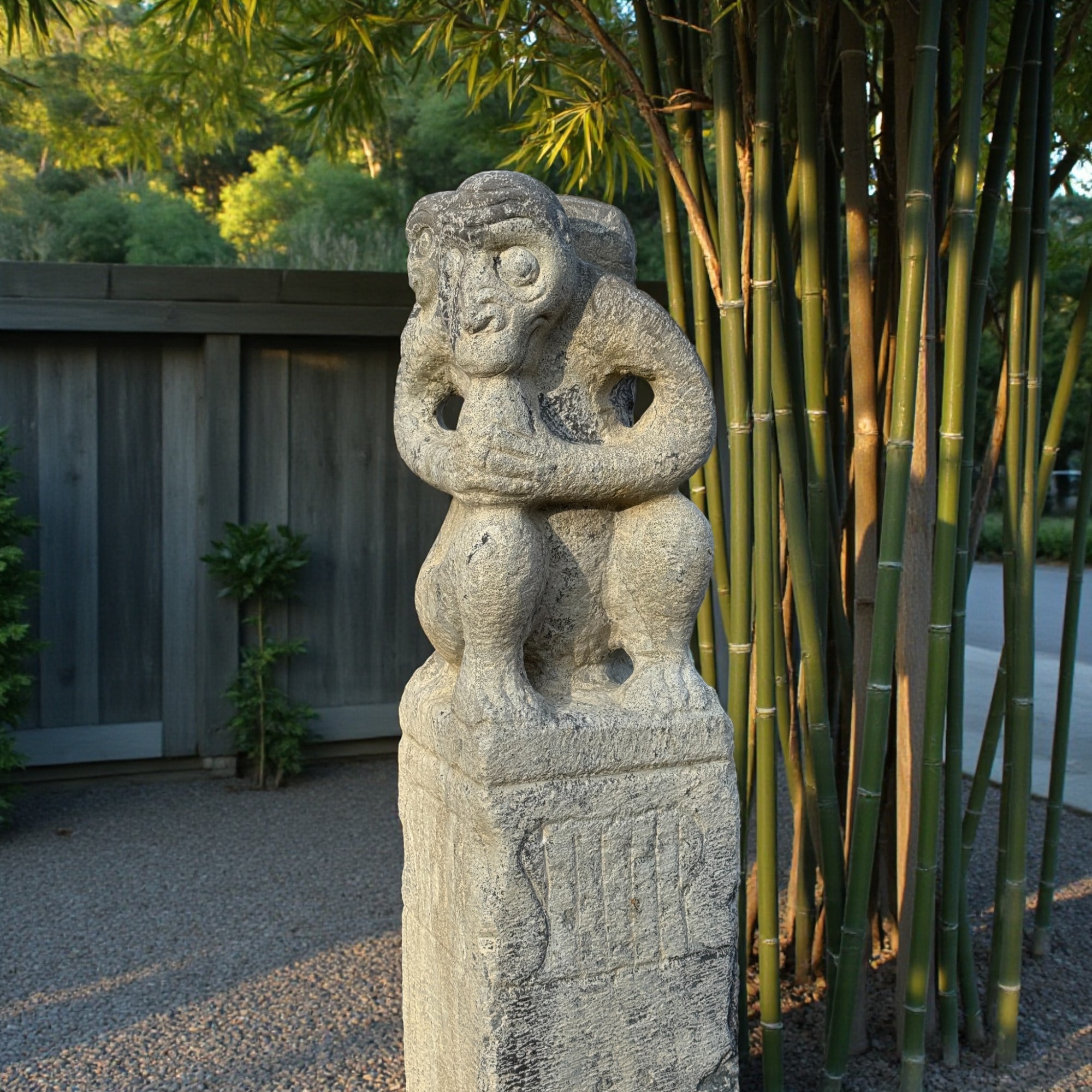 Garten Pagdoe Steinfigur Affen Skulptur 150 cm