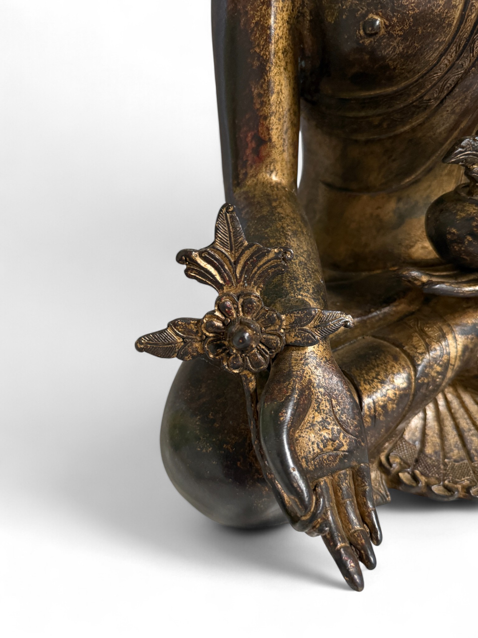 Medizin Buddha Figur Bronze Tibet China - 43 cm groß