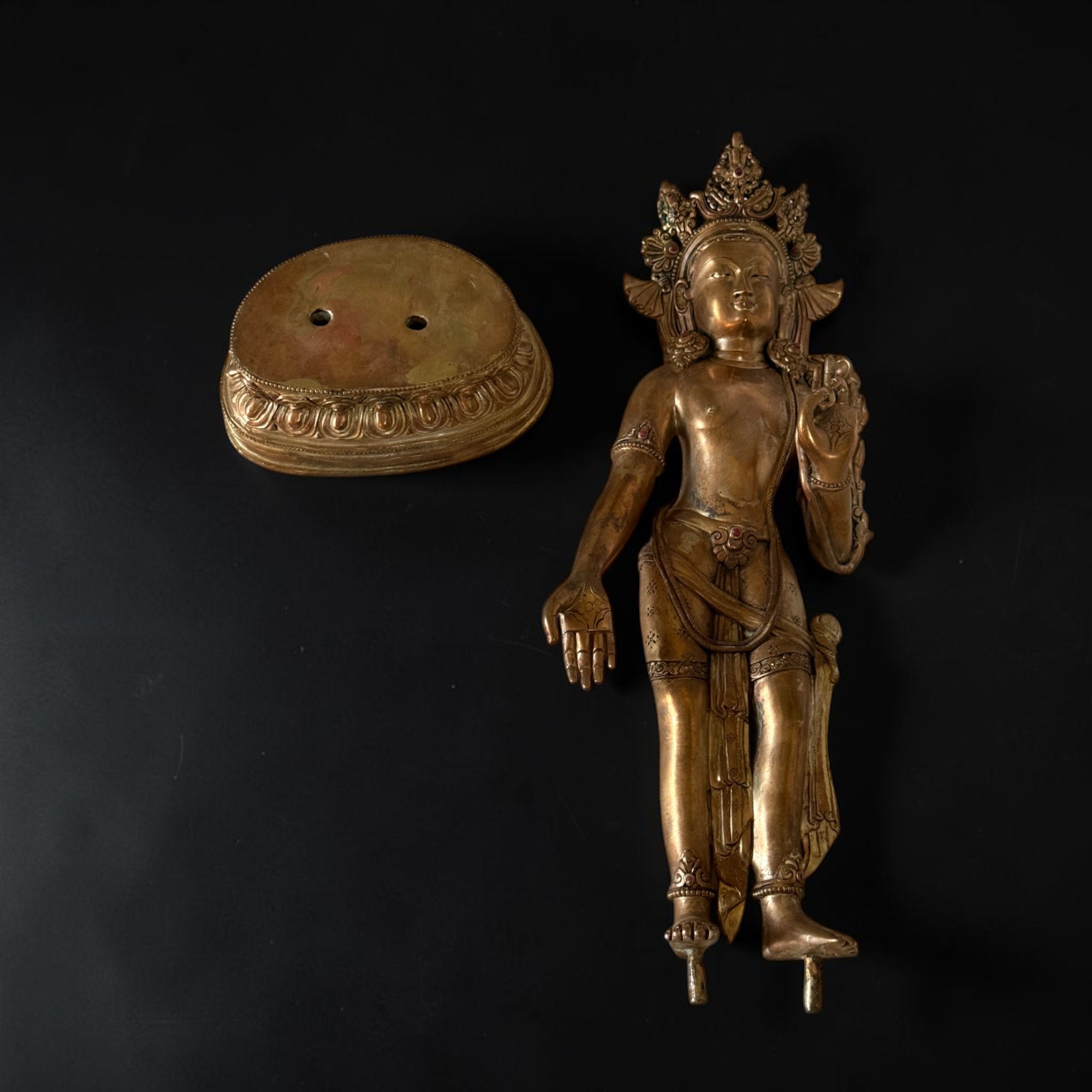Padmapani Kupfer Bronze Statue Nepal Skulptur 53 cm groß