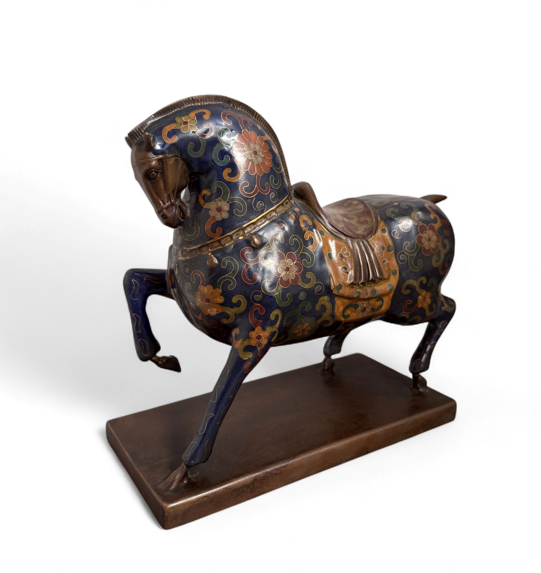 Pferde Skulptur Bronze Cloisonne Figur