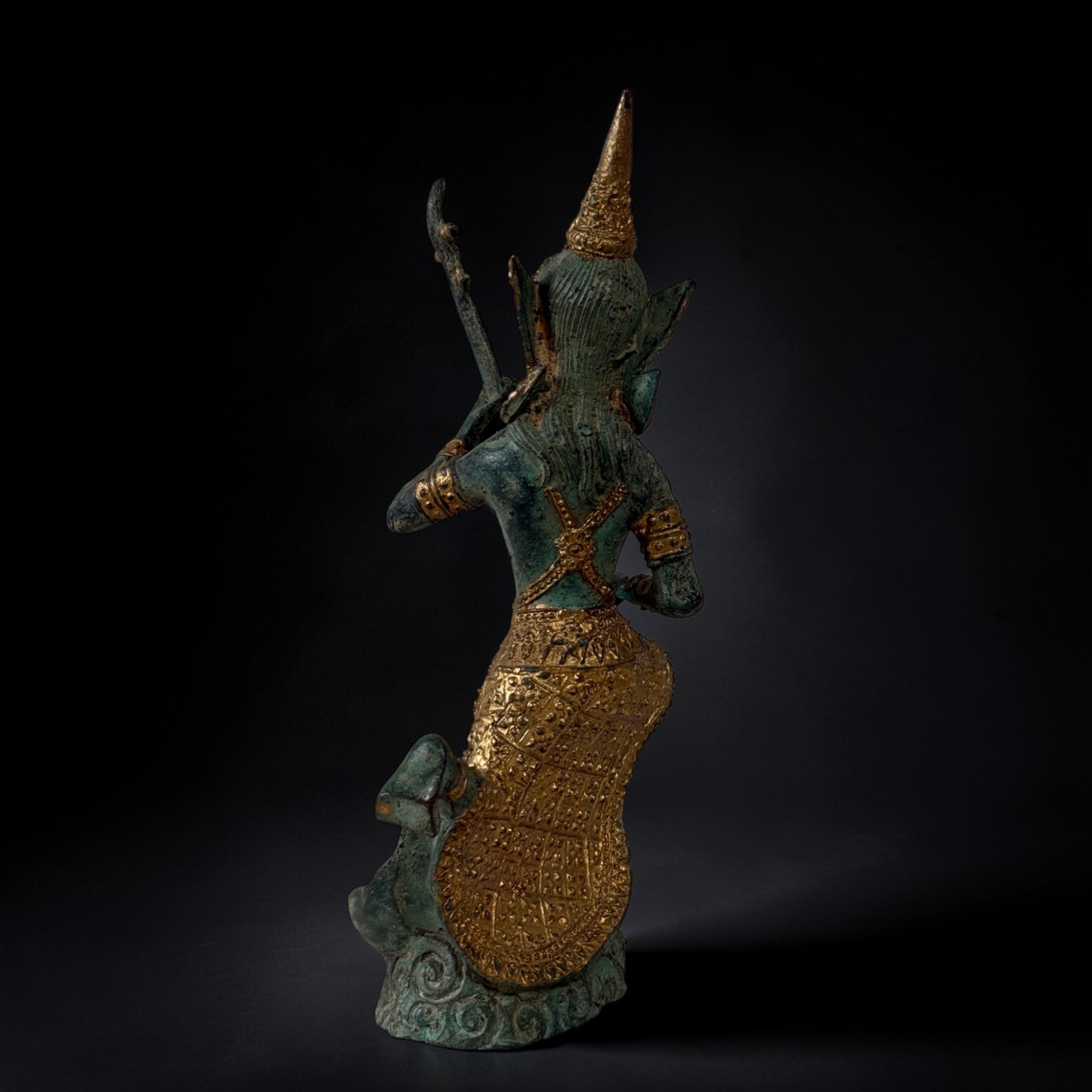 Thepphanom Figur Thailand – Musizierender Engel – Bronze & Gold – 19 cm