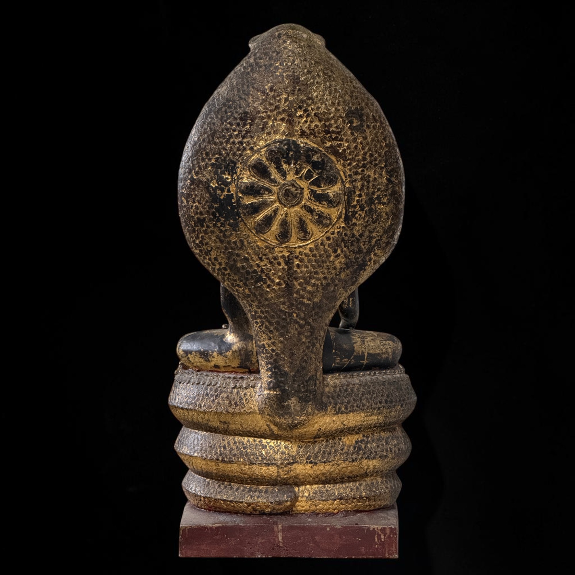 Naga Bronze Buddha Statue mit Mucalinda Schlange aus Burma