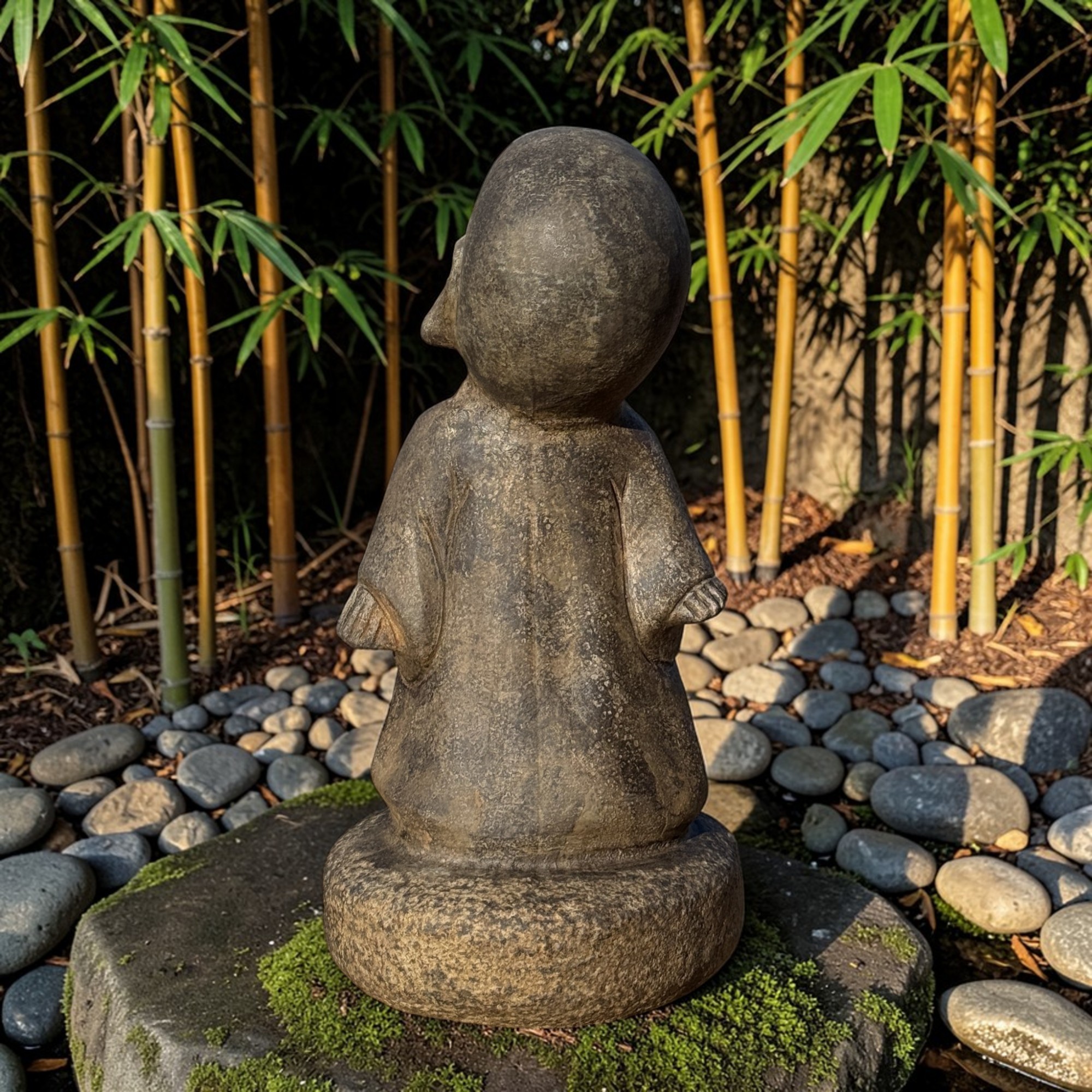 Garten Mönch Skulptur aus Naturstein - China - 40 cm groß