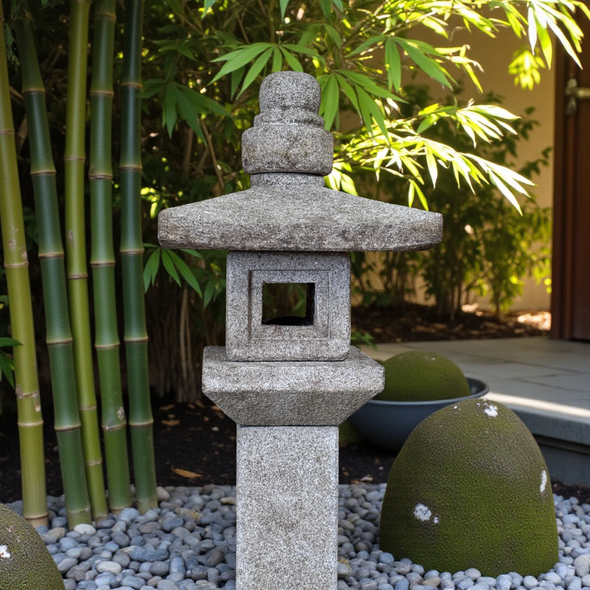 Japan Garten Pagode Steinlaterne aus Granitstein 115 cm groß