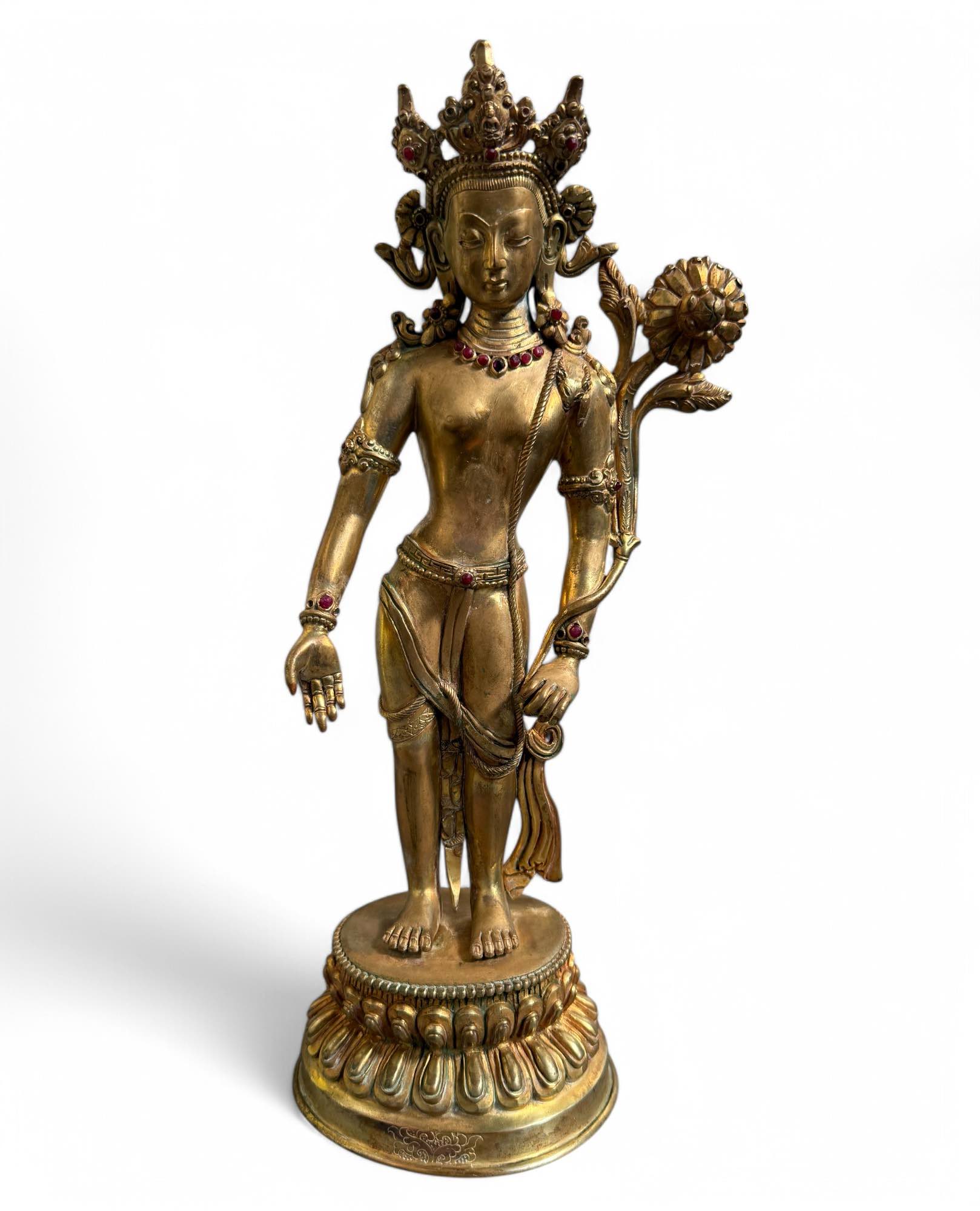 Padmapani Bronze Statue Nepal Skulptur vergoldet 37 cm groß Padmapani Bronze Statue Nepal Skulptur vergoldet 37 cm groß