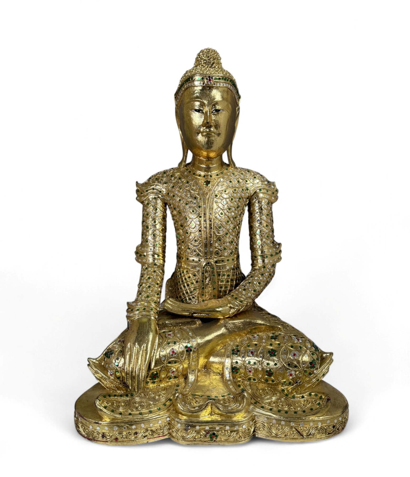 Holz Buddha Skulptur Thailand - blattvergoldet
