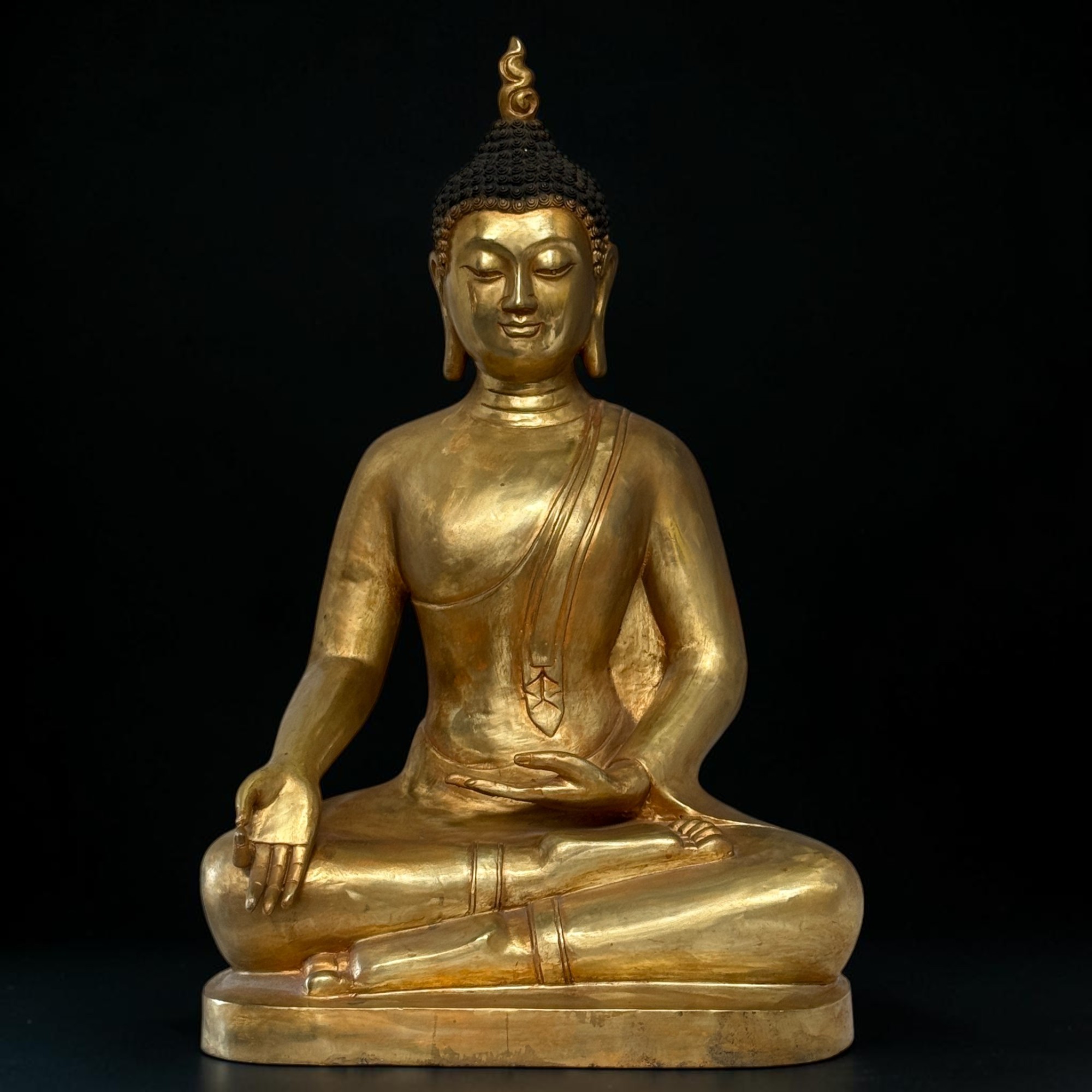 Große Bronze Buddha Statue mit Vitarka Mudra Tibet-China 60 cm
