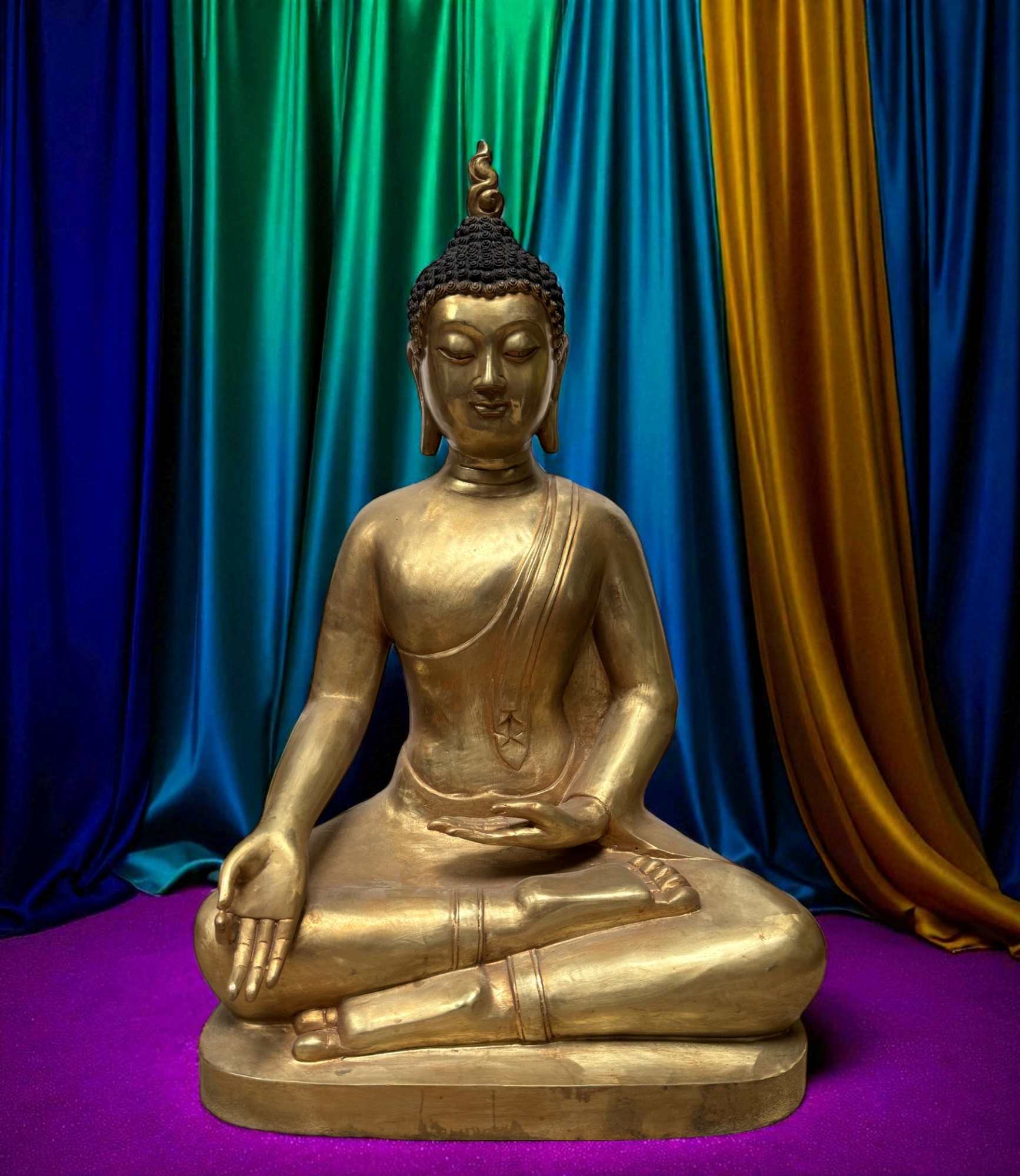 Großer Bronze-Buddha 60 cm – Vitarka Mudra – Tibet China