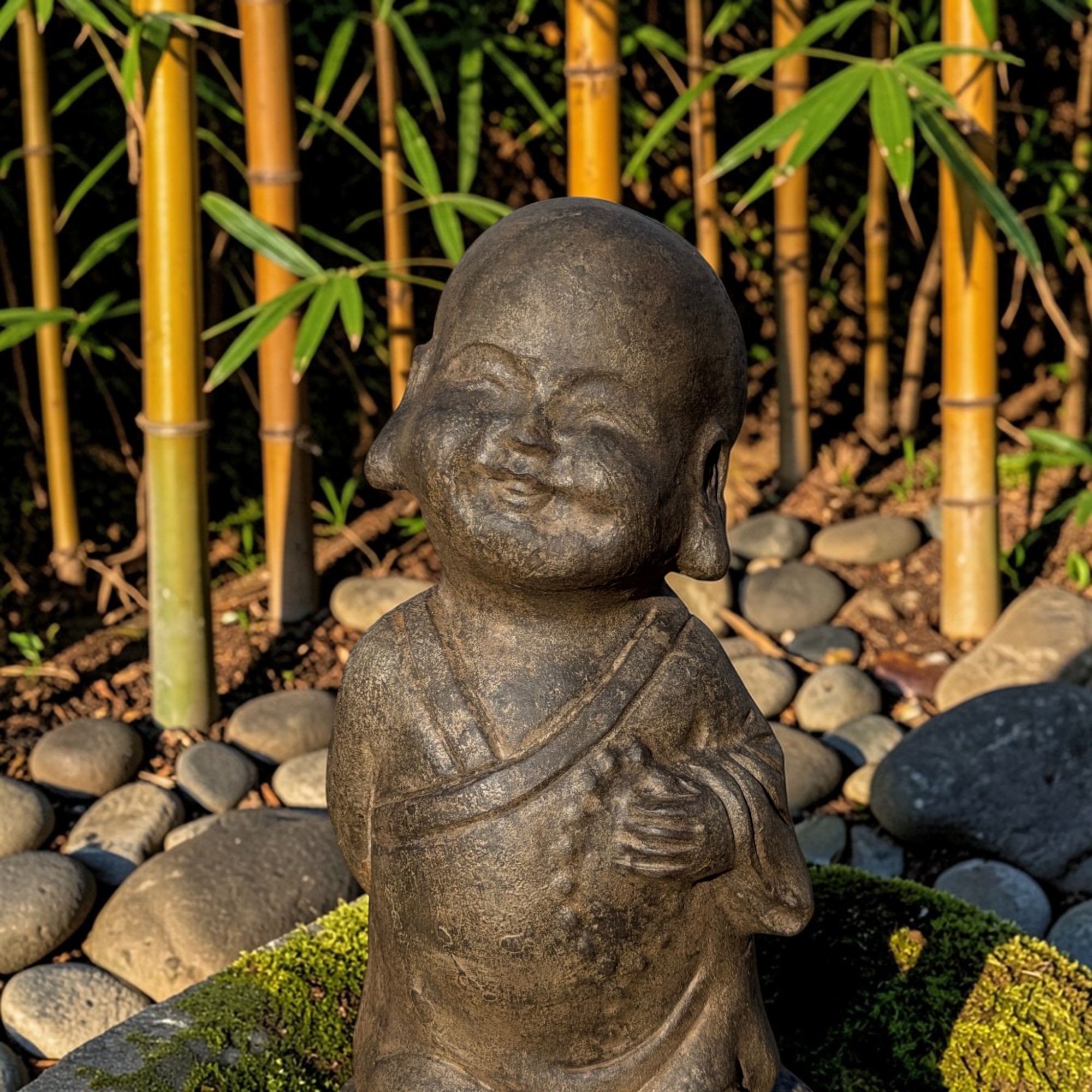 Zen Mönch Garten Skulptur aus Naturstein
