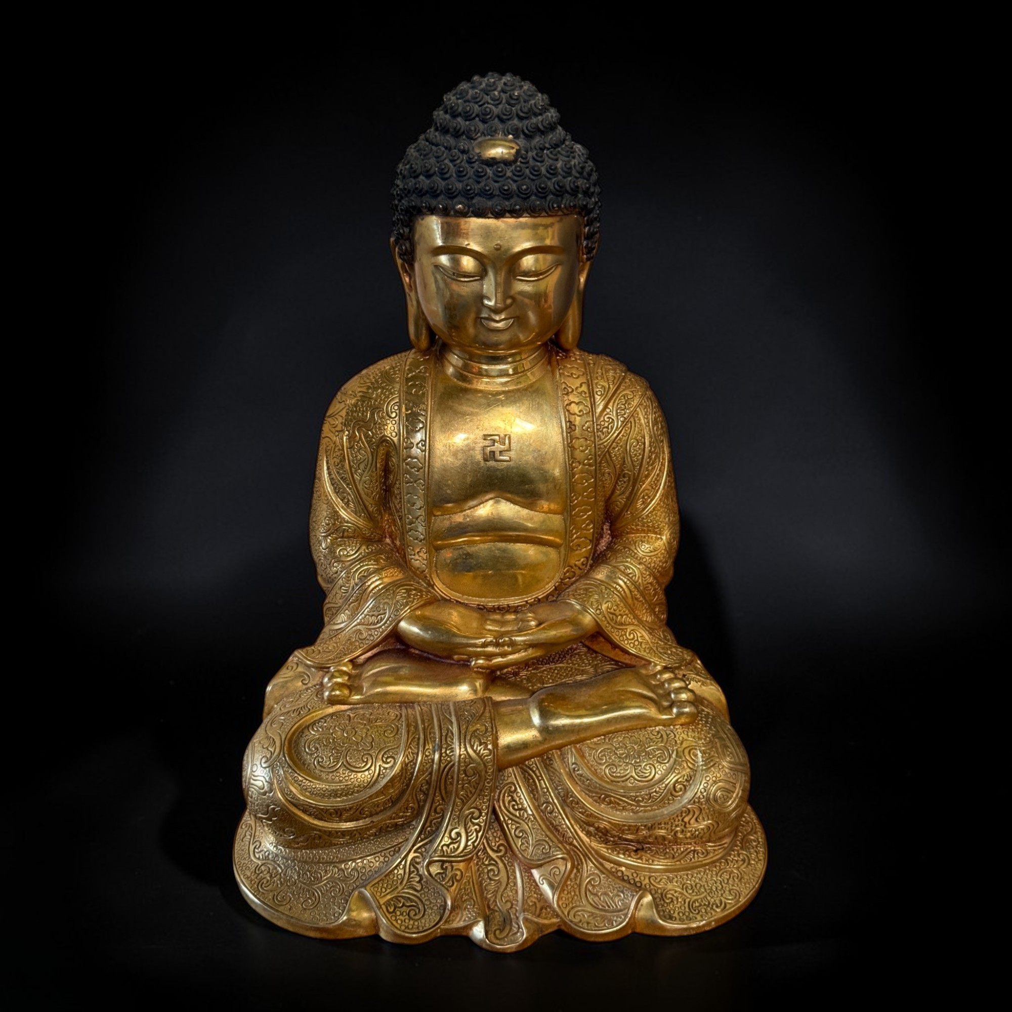 Bronze Buddha Figur - Meditations Geste - 27 cm