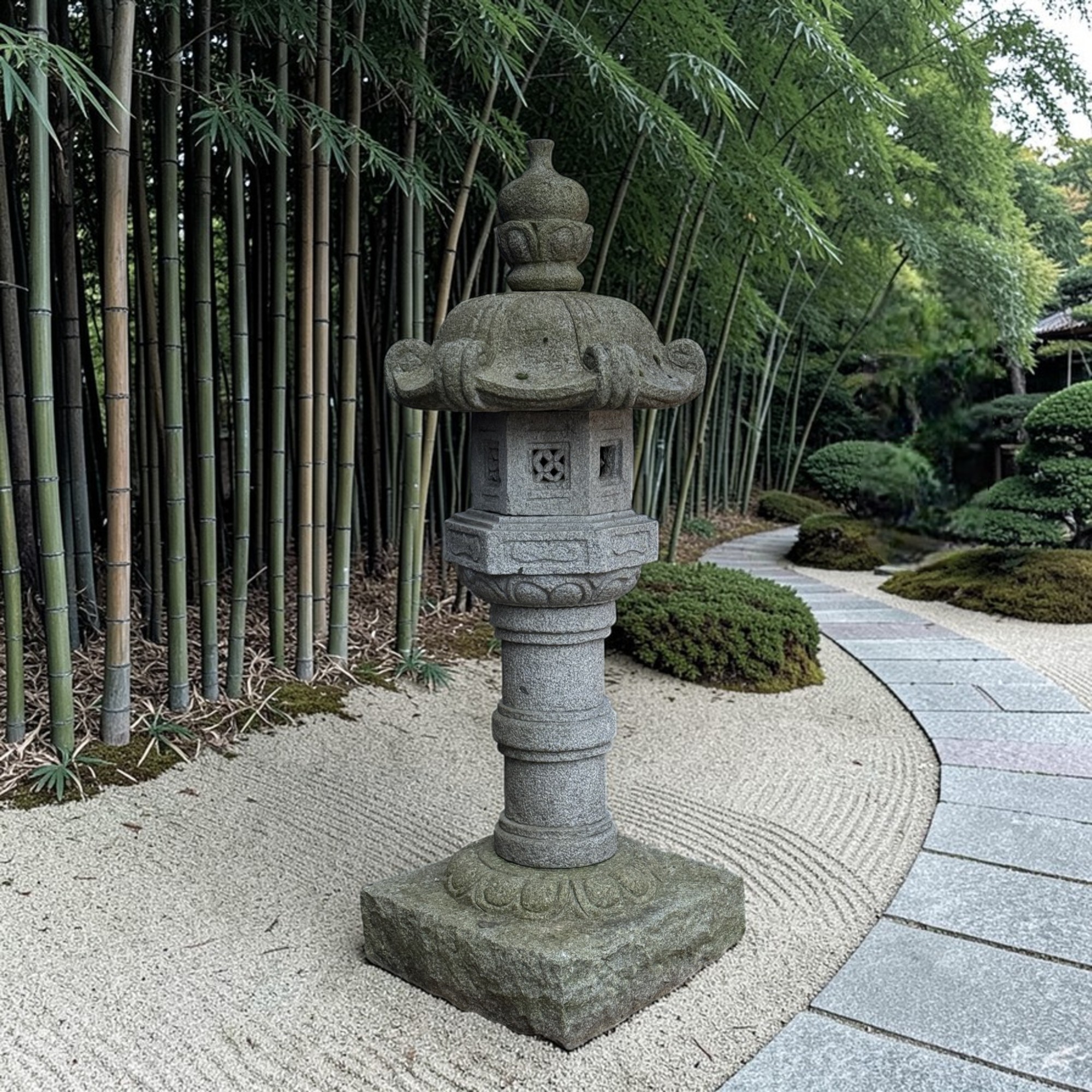 Japan Garten Pagode Steinlaterne aus Granitstein 158 cm groß