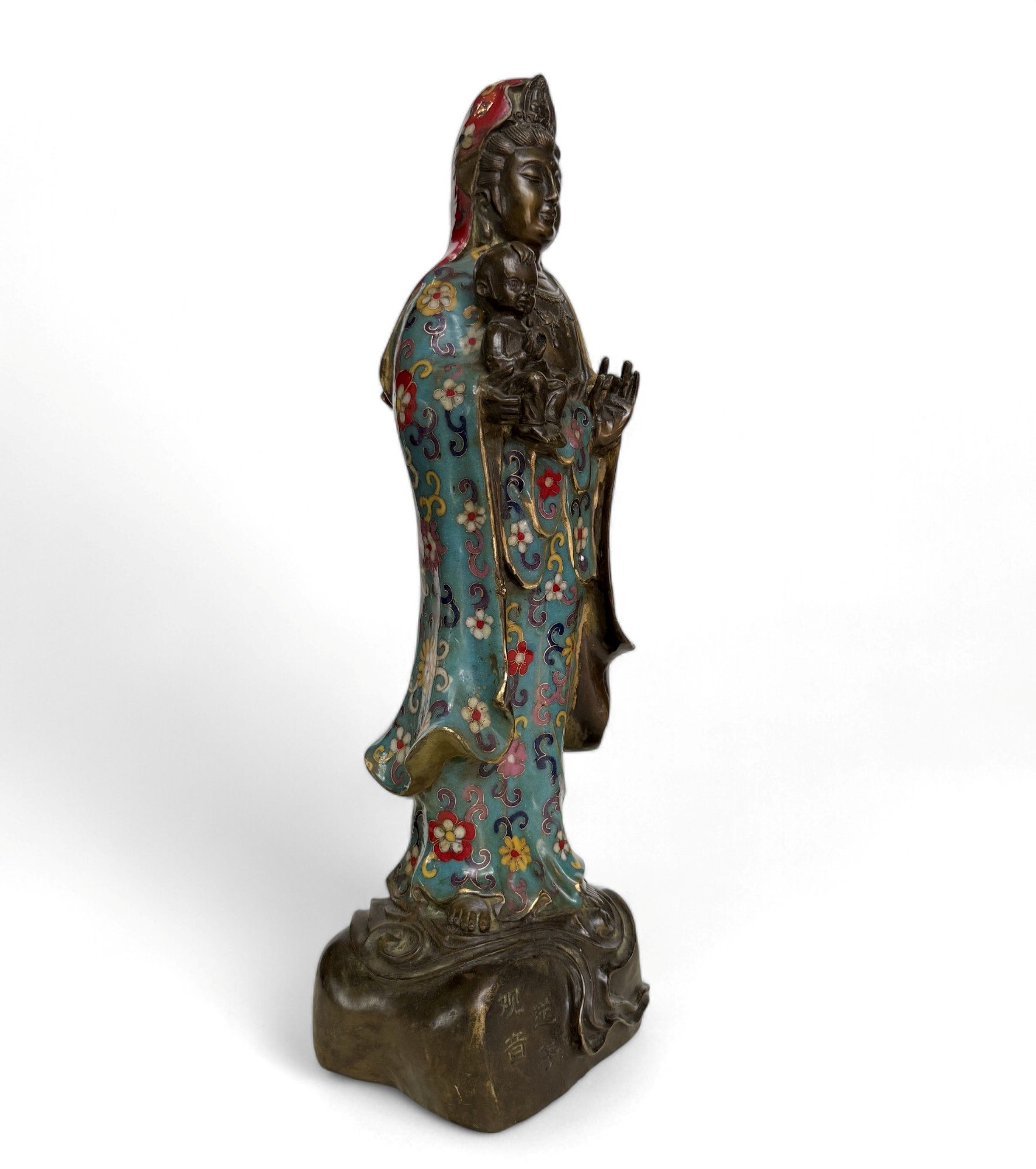 Guanyin Figur Cloisonne Bronze Bodhisattva Skulptur China Buddha