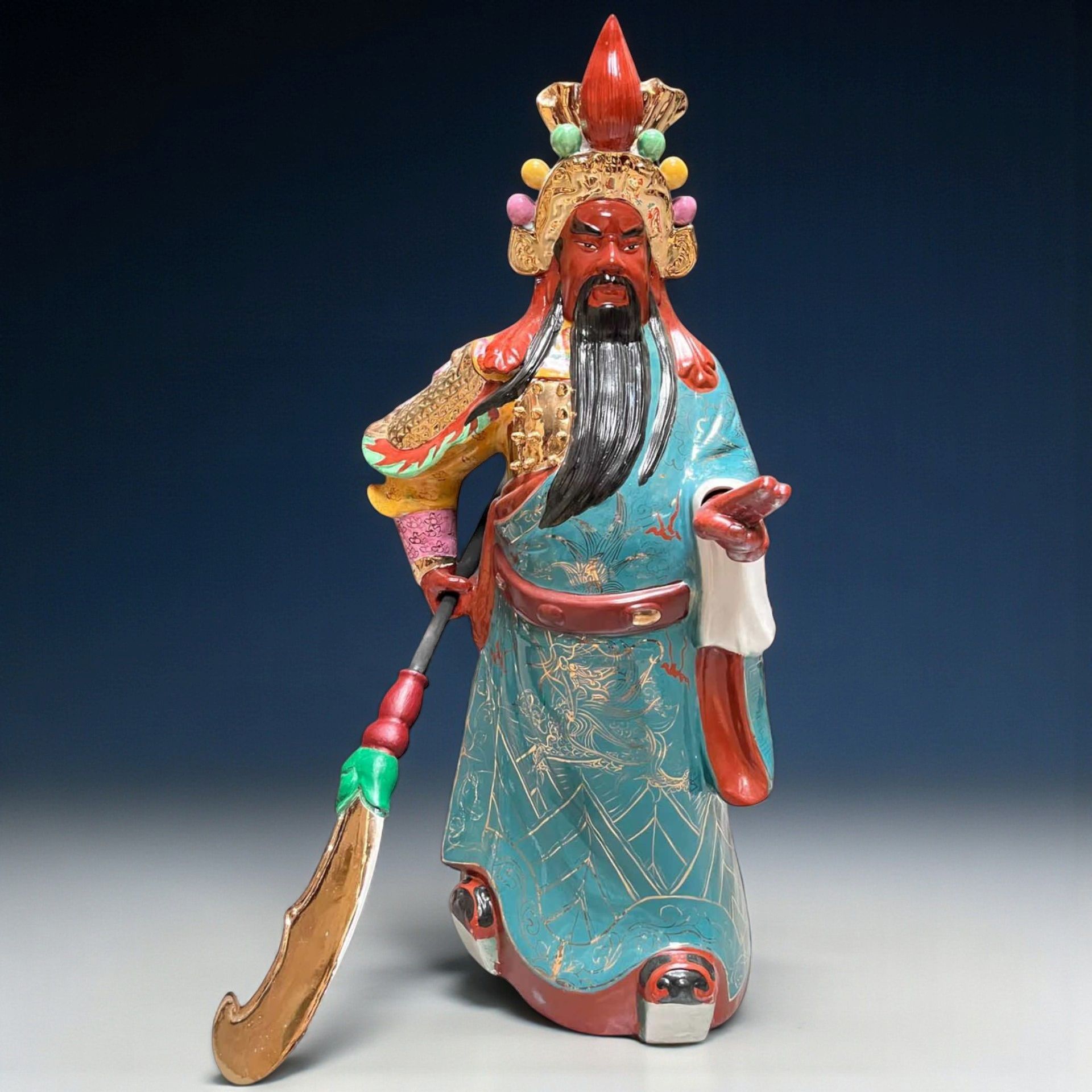 Guan Yu Krieger Statue China Porzellan - 99cm groß Guan Yu Krieger Statue China Porzellan - 99cm groß