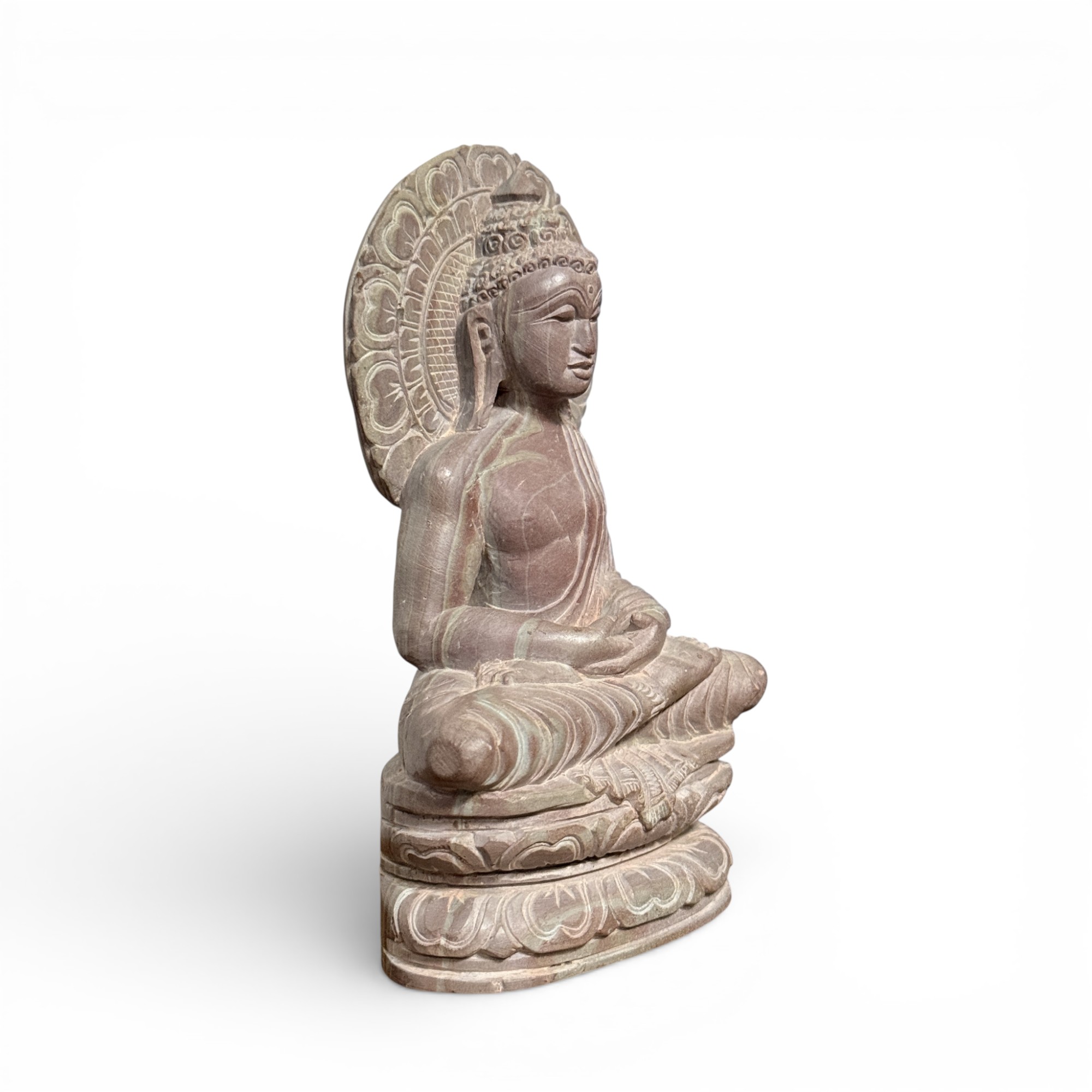 Buddha Figur Marmorstein Nepal - feine handarbeit