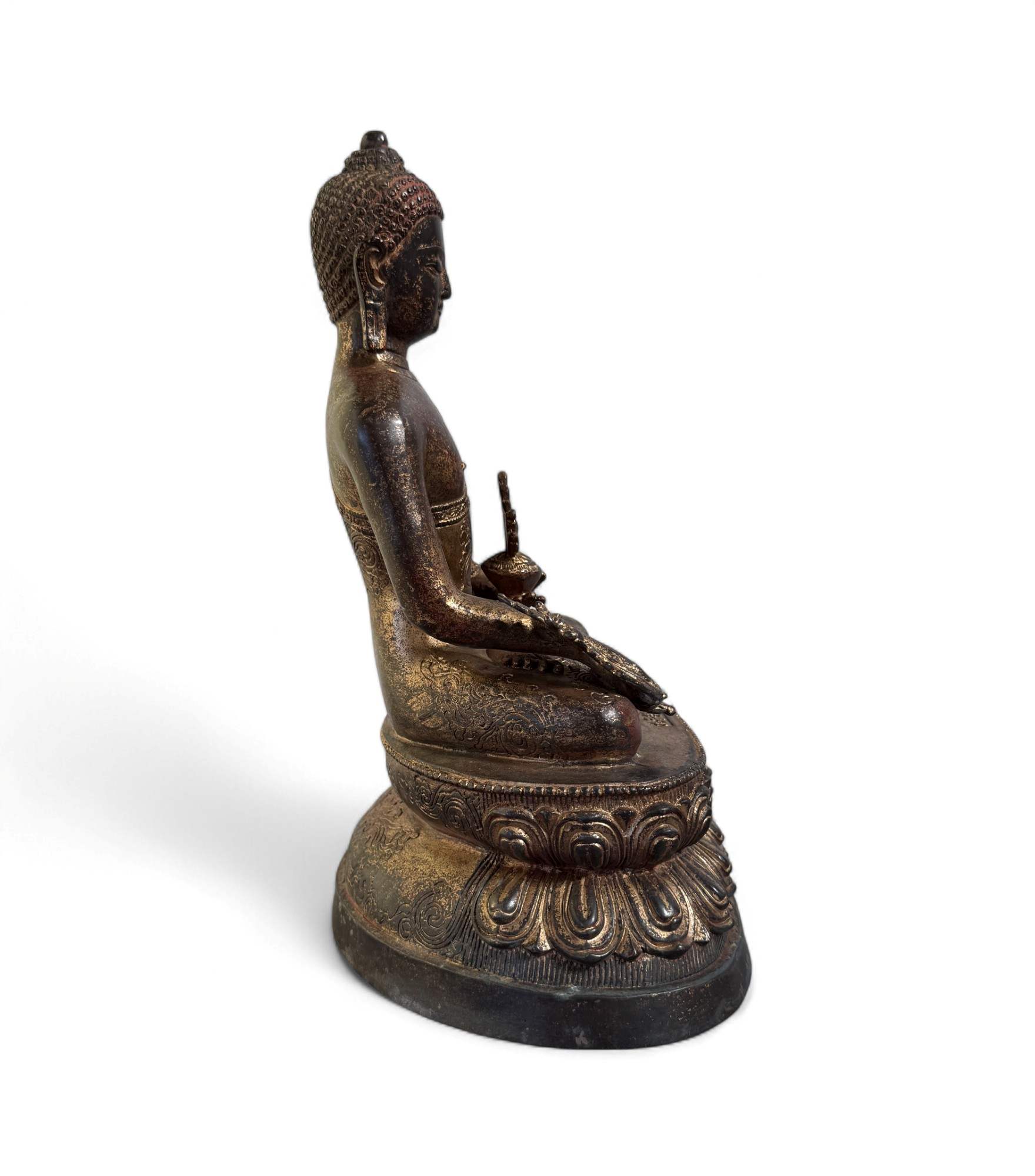 Medizin Buddha Figur Bronze Tibet China - 29,5 cm groß