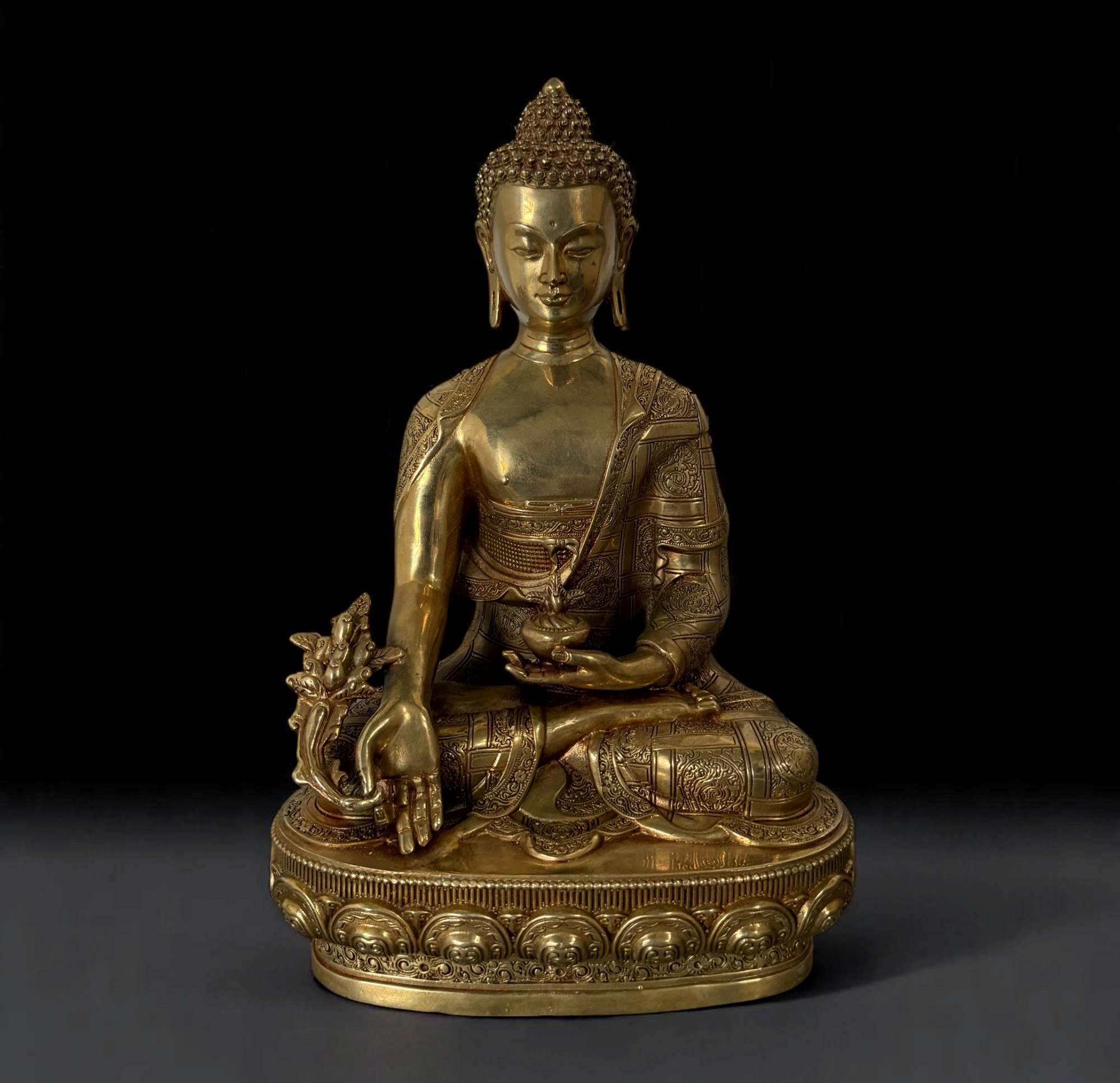 Medizin Buddha Figur Bronze Tibet China - 30 cm groß