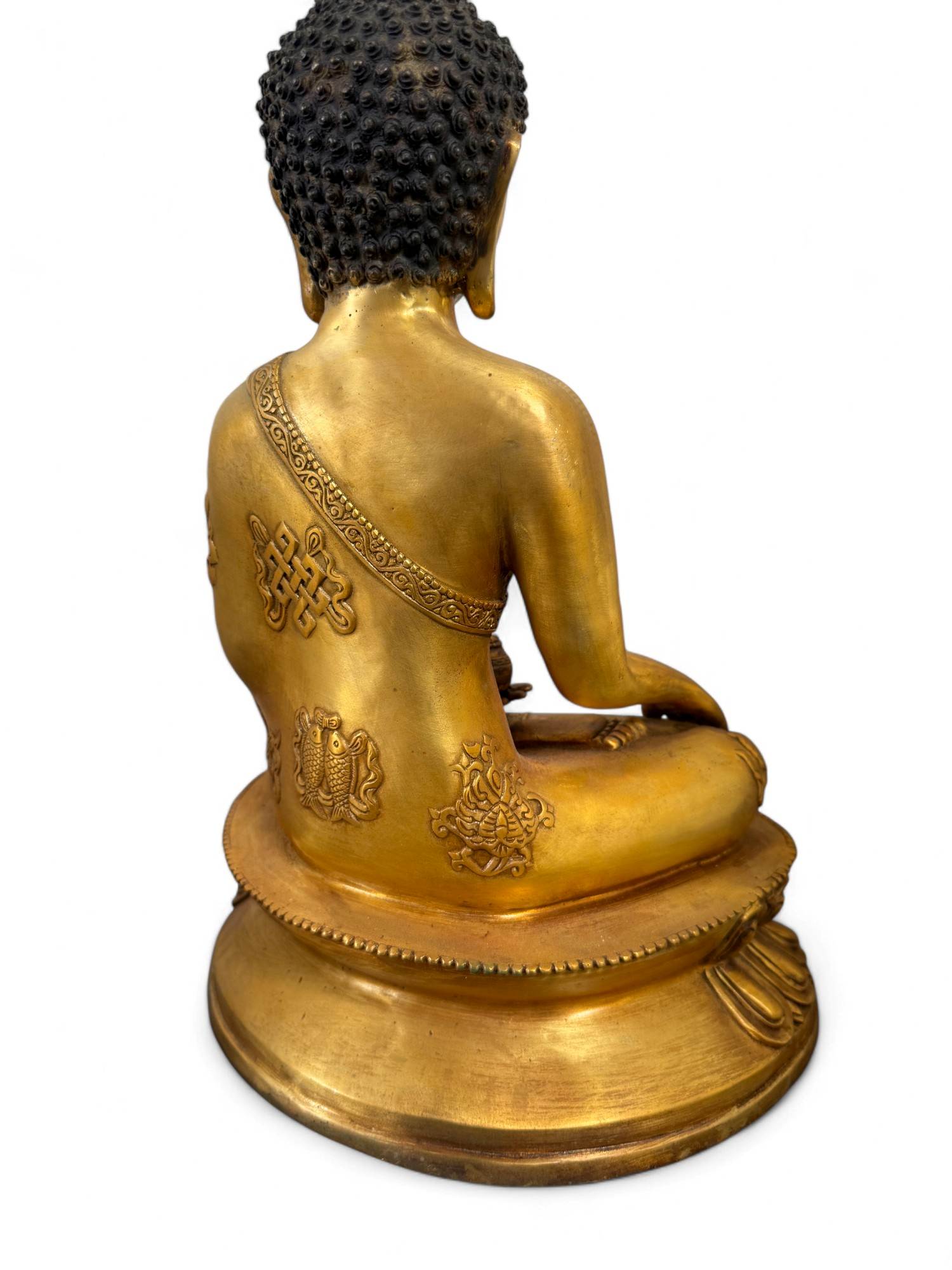 Bronze Buddha Statue 8 buddhistische Glückssymbole