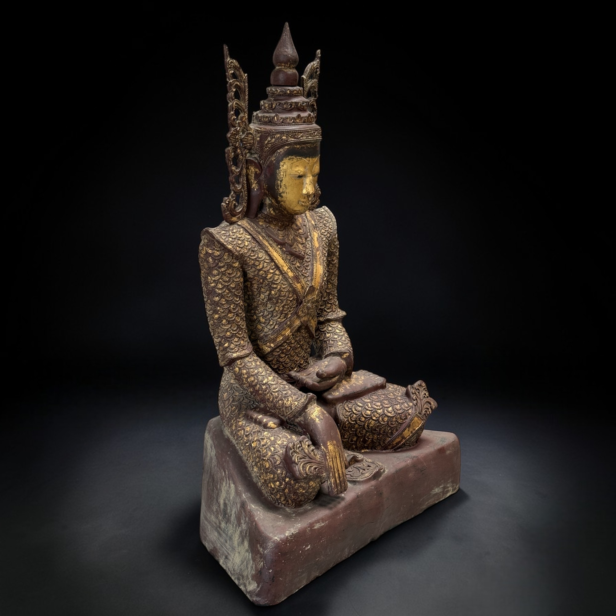 Burma Buddha Statue aus Lacquerware - 102 cm groß