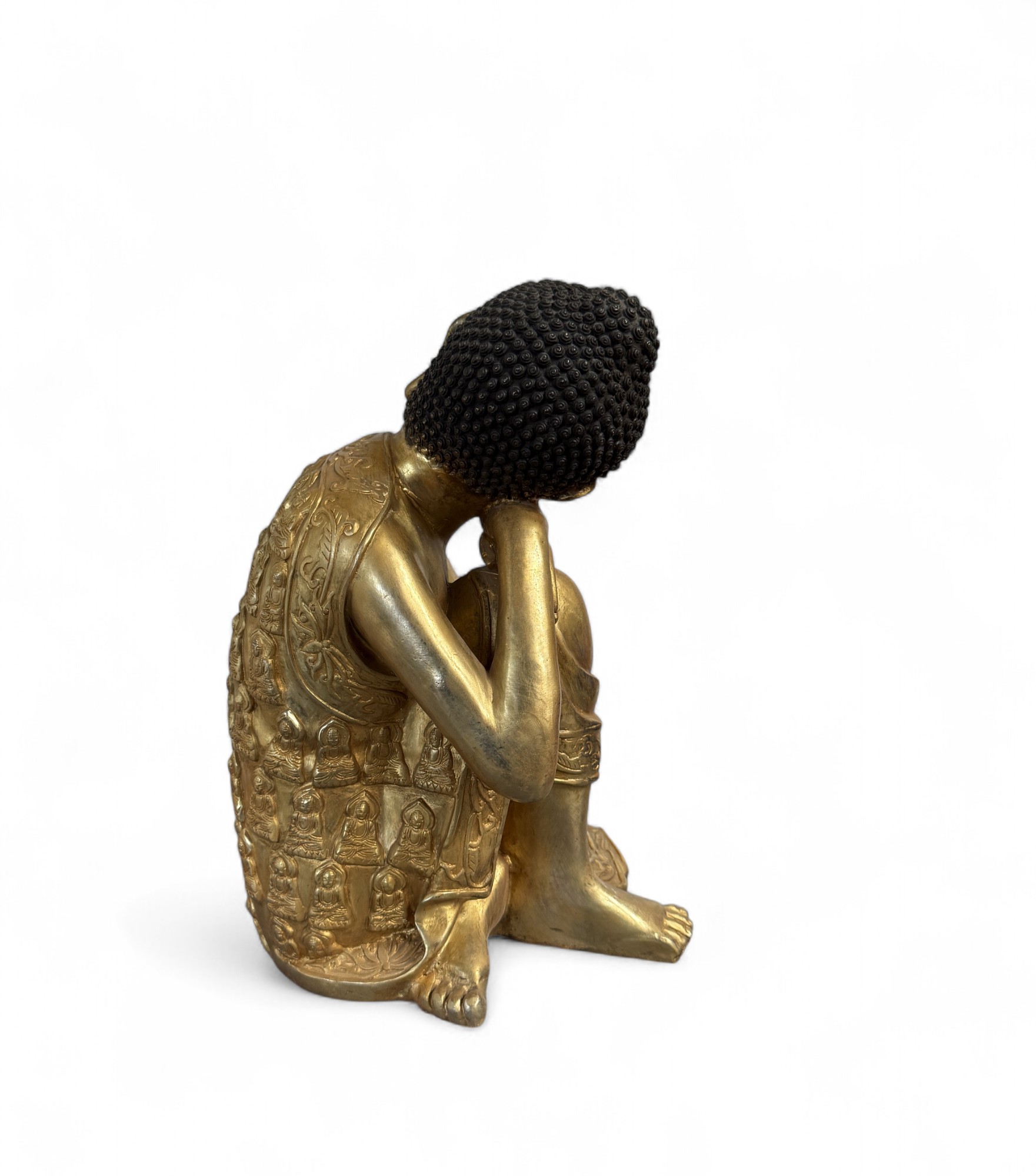 Schlafender Bronze Buddha Tibet China Figur 33 cm große Skulptur