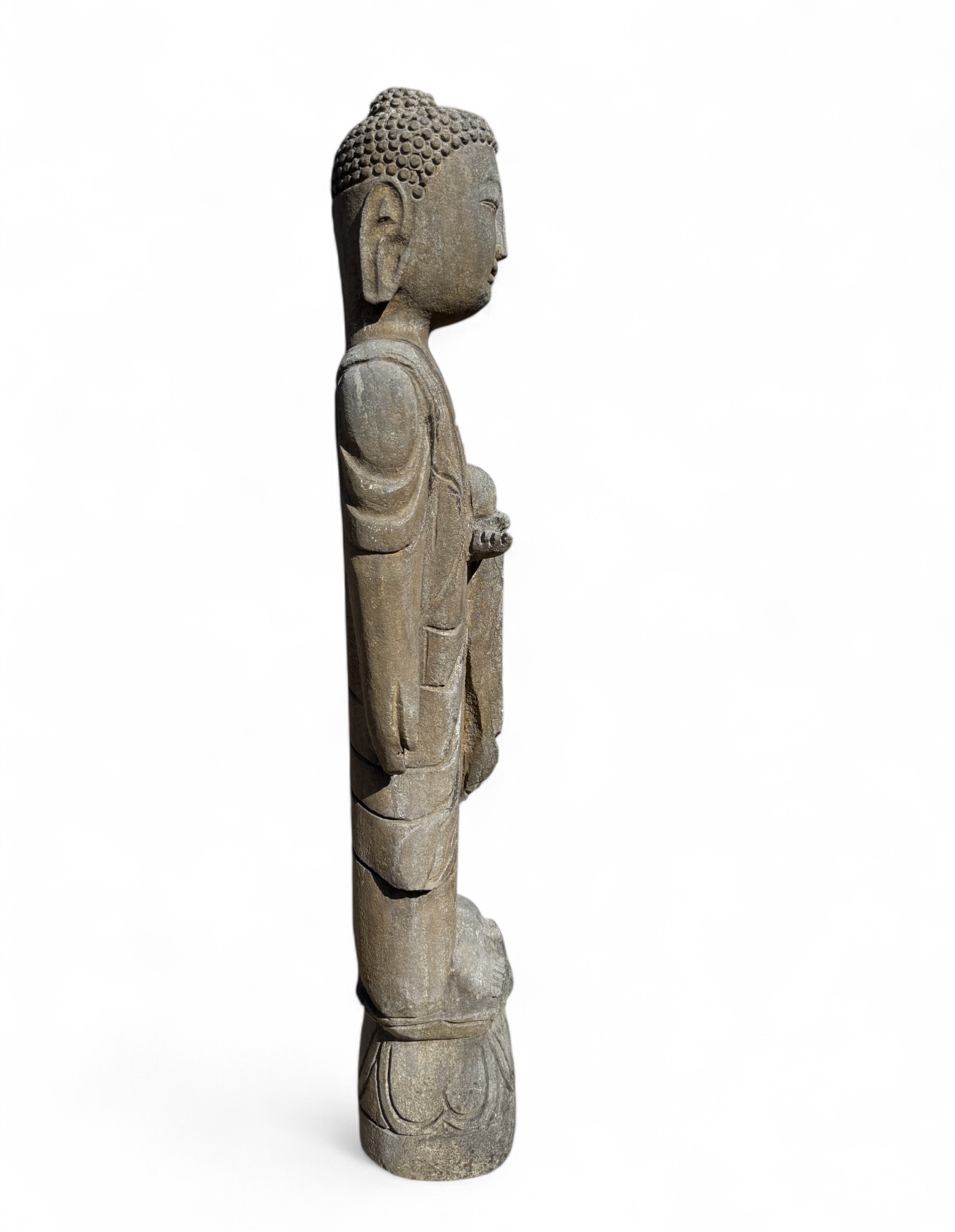 Garten Buddha Statue Naturstein Figur Wunschgewährungs Geste