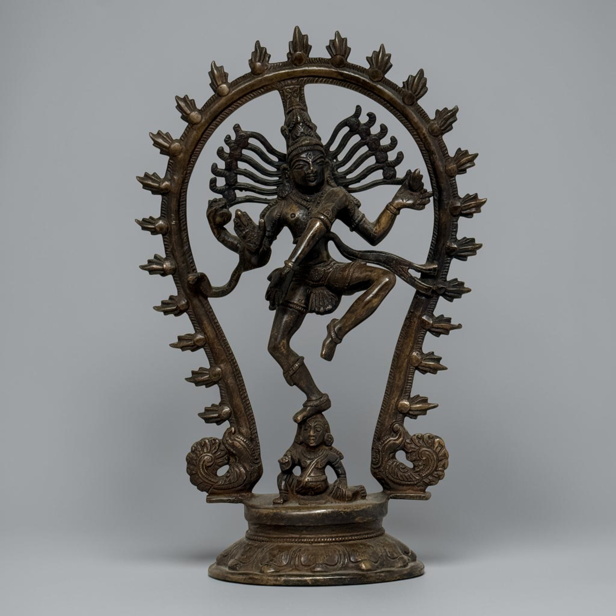Dancing Shiva Figur Bronze Indien, Nataraja Statue 30 cm, Vintage Skulptur