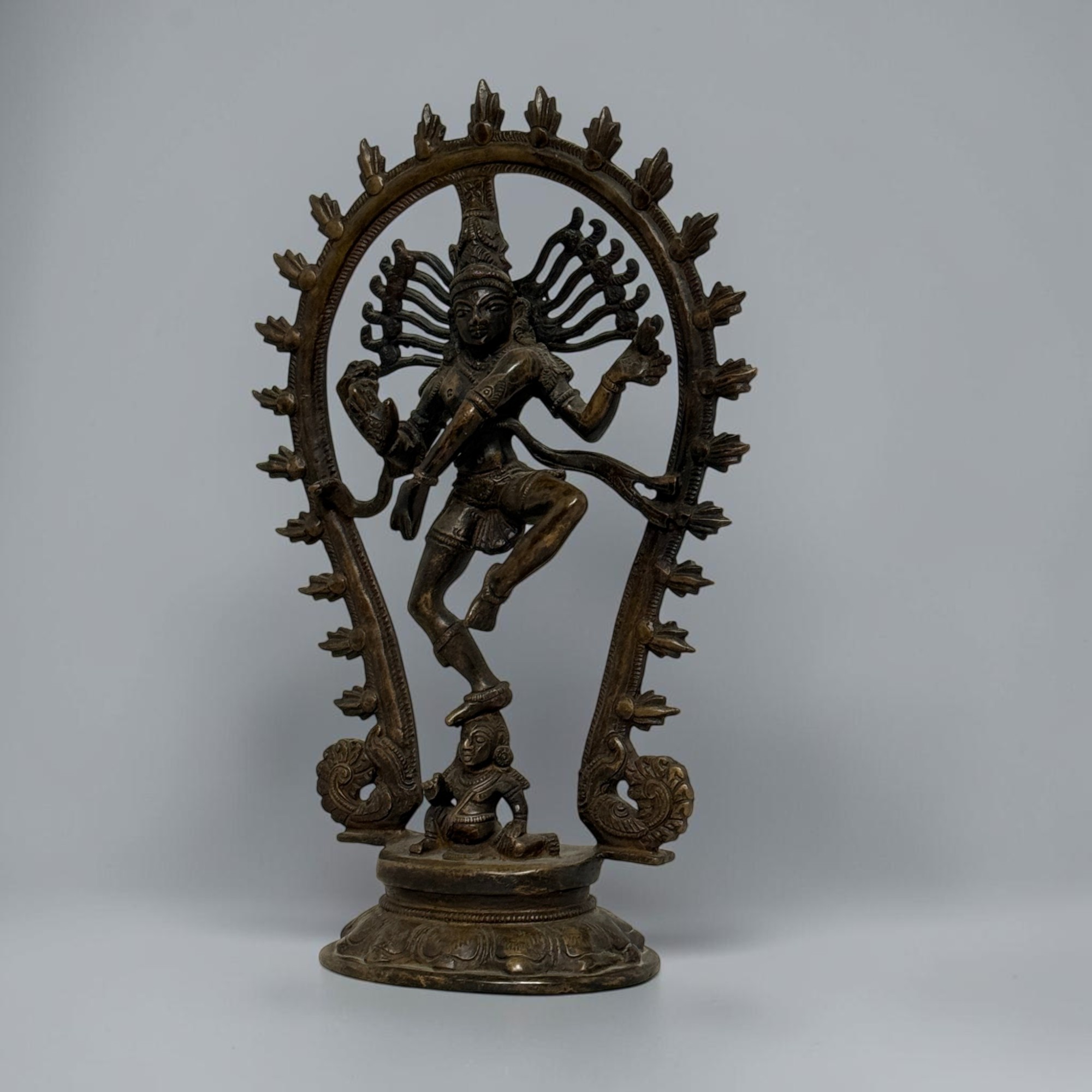 Dancing Shiva Figur Bronze Indien, Nataraja Statue 30 cm, Vintage Skulptur