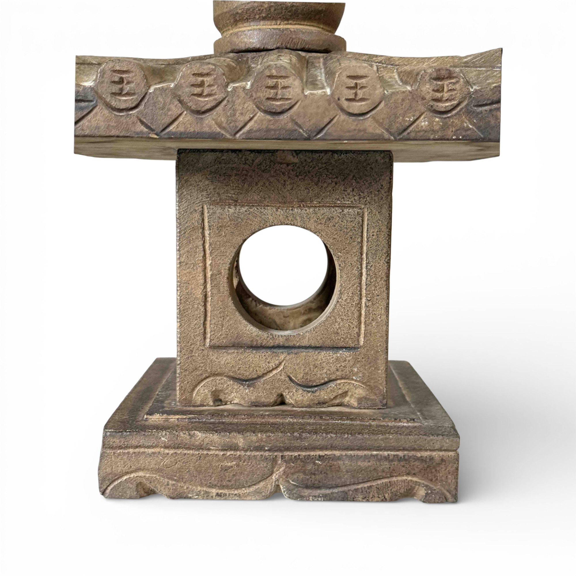 Chinesisches Geisterhaus - Steinlaterne aus Natur Stein - 65 cm