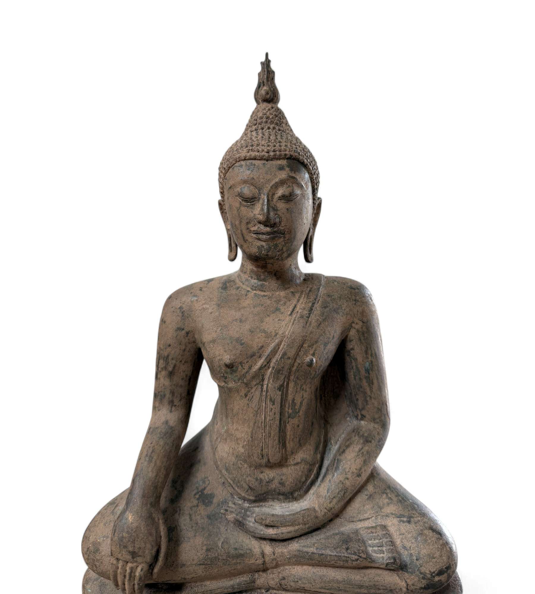 Bronze Buddha Figur 44 cm – Shakyamuni in Bhumisparsha Mudra