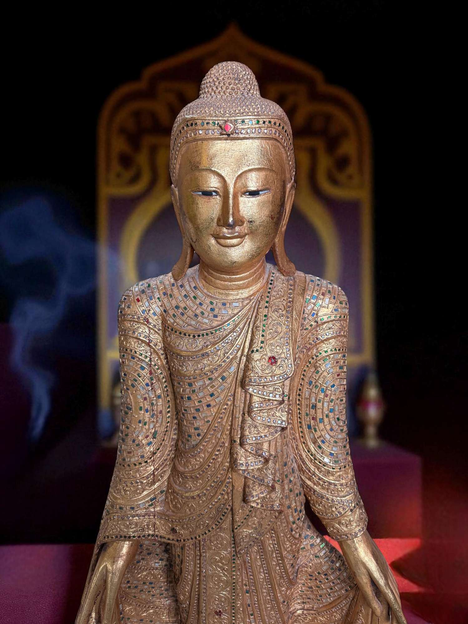 Holz Buddha Figur (166cm) Thailand Statue