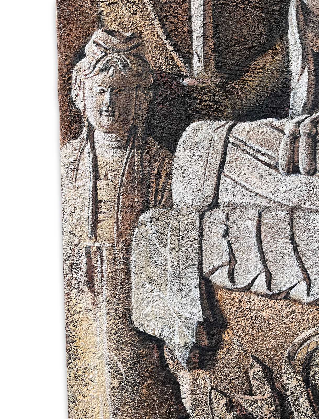 Buddha Gemälde Wandbild groß - Unikat