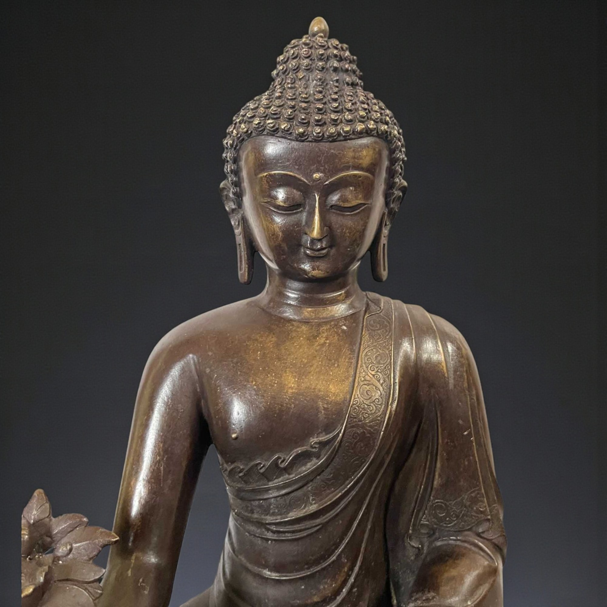 Medizin Buddha Figur Bronze Nepal Skulptur 36 cm groß