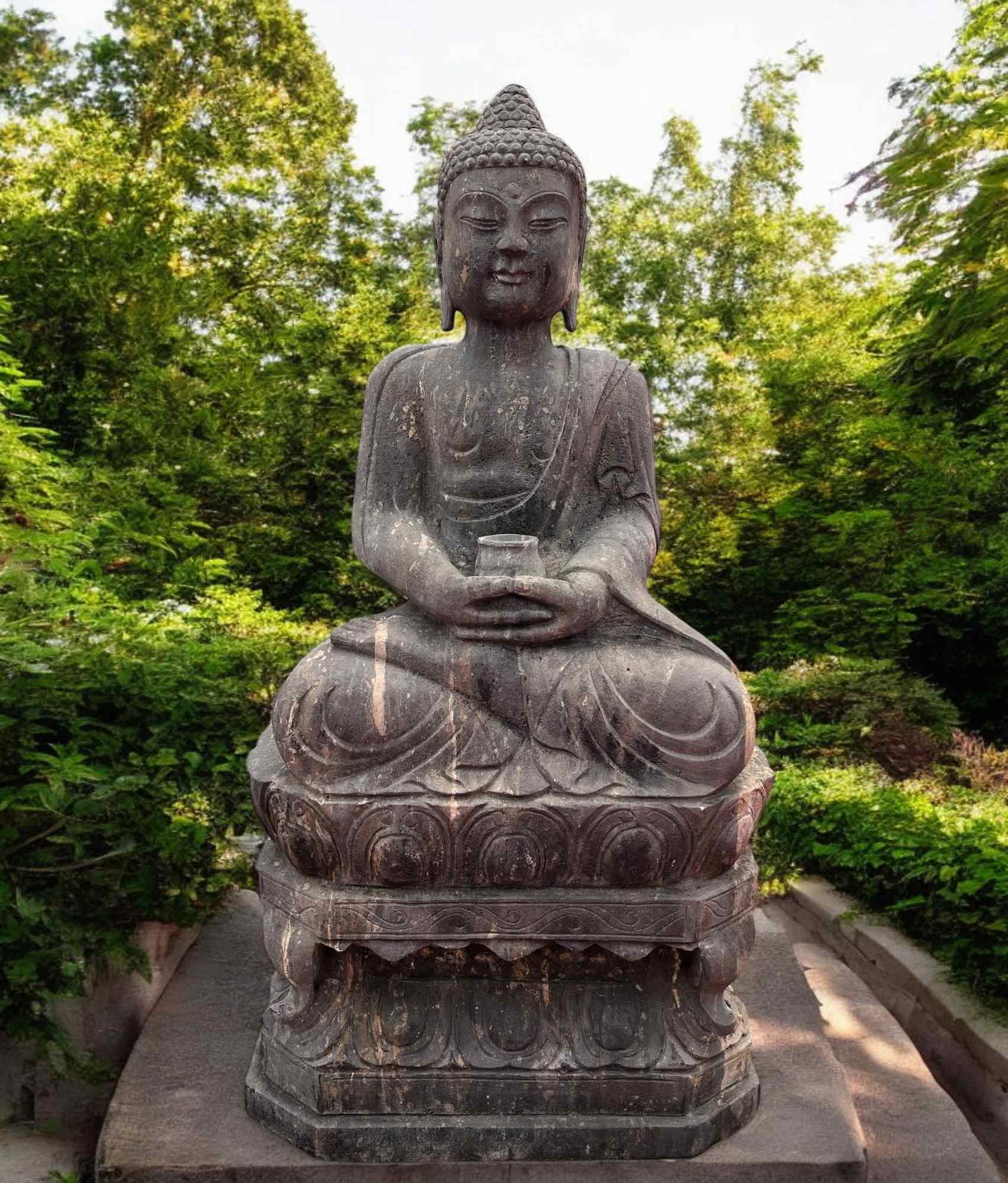 Buddha Garten Meditation Statue Naturstein Tibet - China