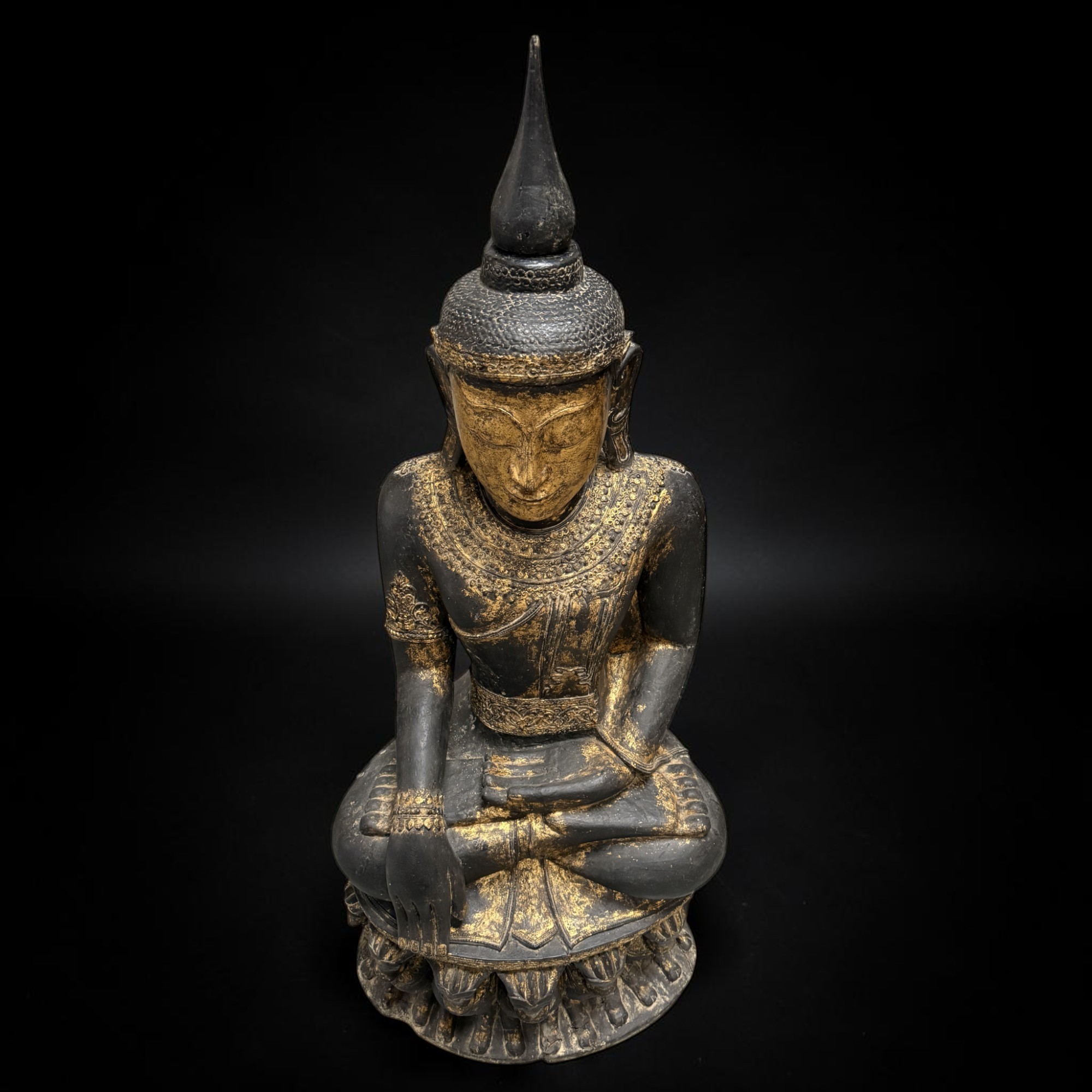 Monumentaler Teakholz Buddha 143cm - Rakhine State Unikat - Sammlerstück 18./19.