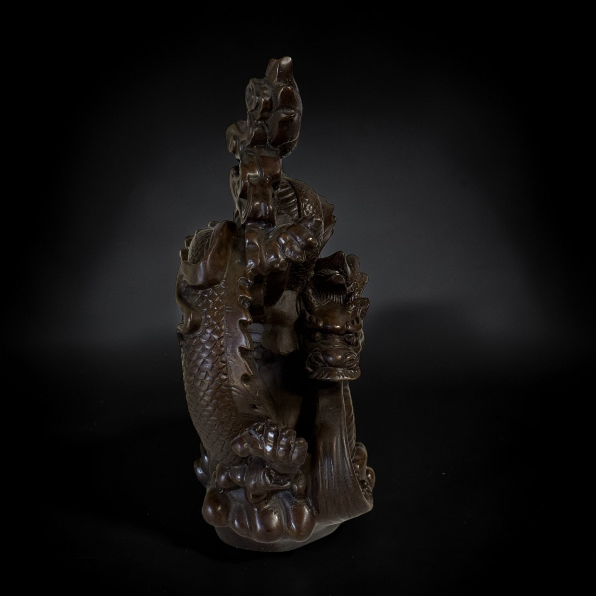 Chinesischer Drache Bronze Figur - Fengshui Skulptur 27 cm