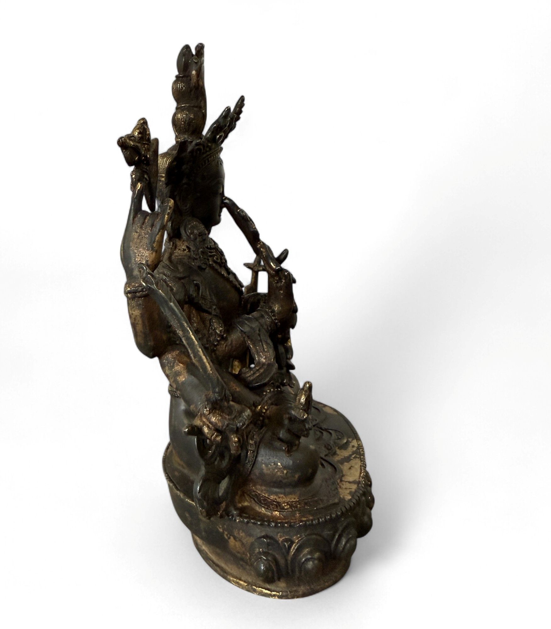 Chenrezig Avalokiteshvara Bronze Figur Tibet 22 cm groß