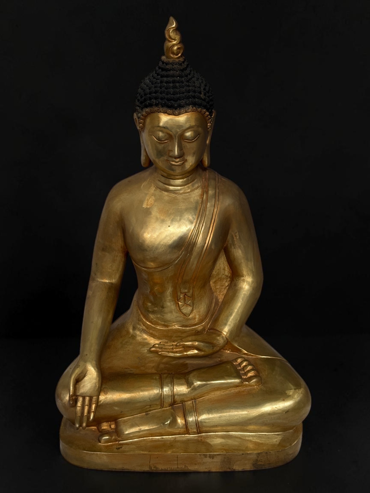 Große Bronze Buddha Statue mit Vitarka Mudra Tibet-China 60 cm