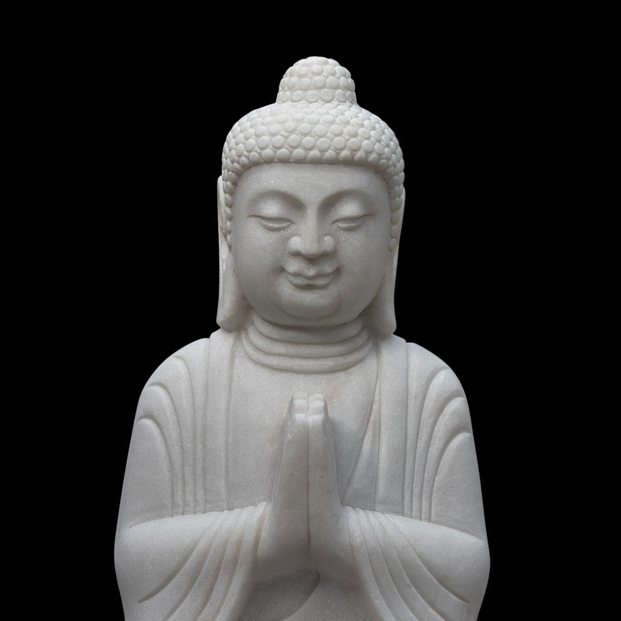 Garten Buddha Statue Marmor Stein Anjali Mudra