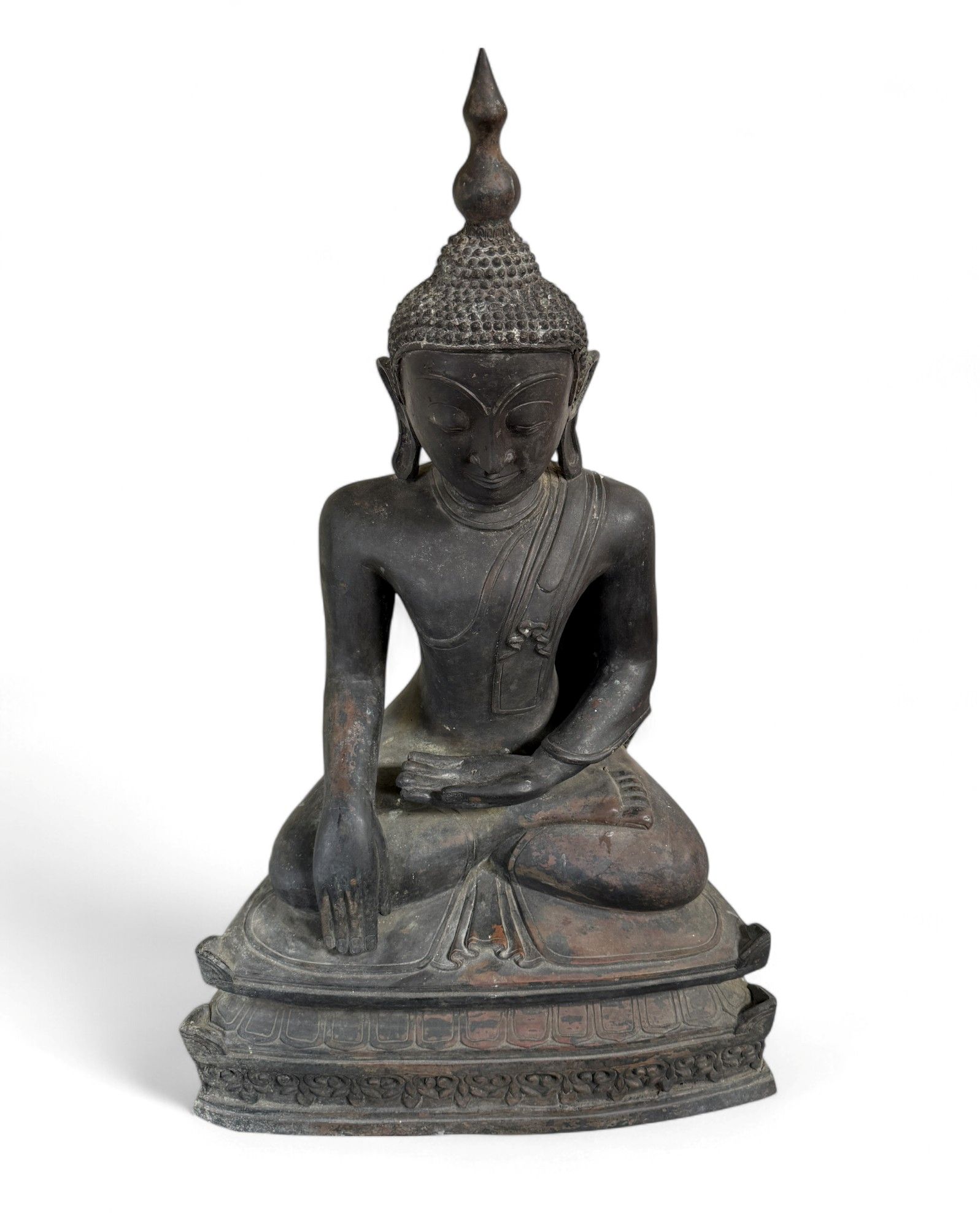 Alte Shan Buddha Bronze Skulptur Burma Statue 72 cm groß