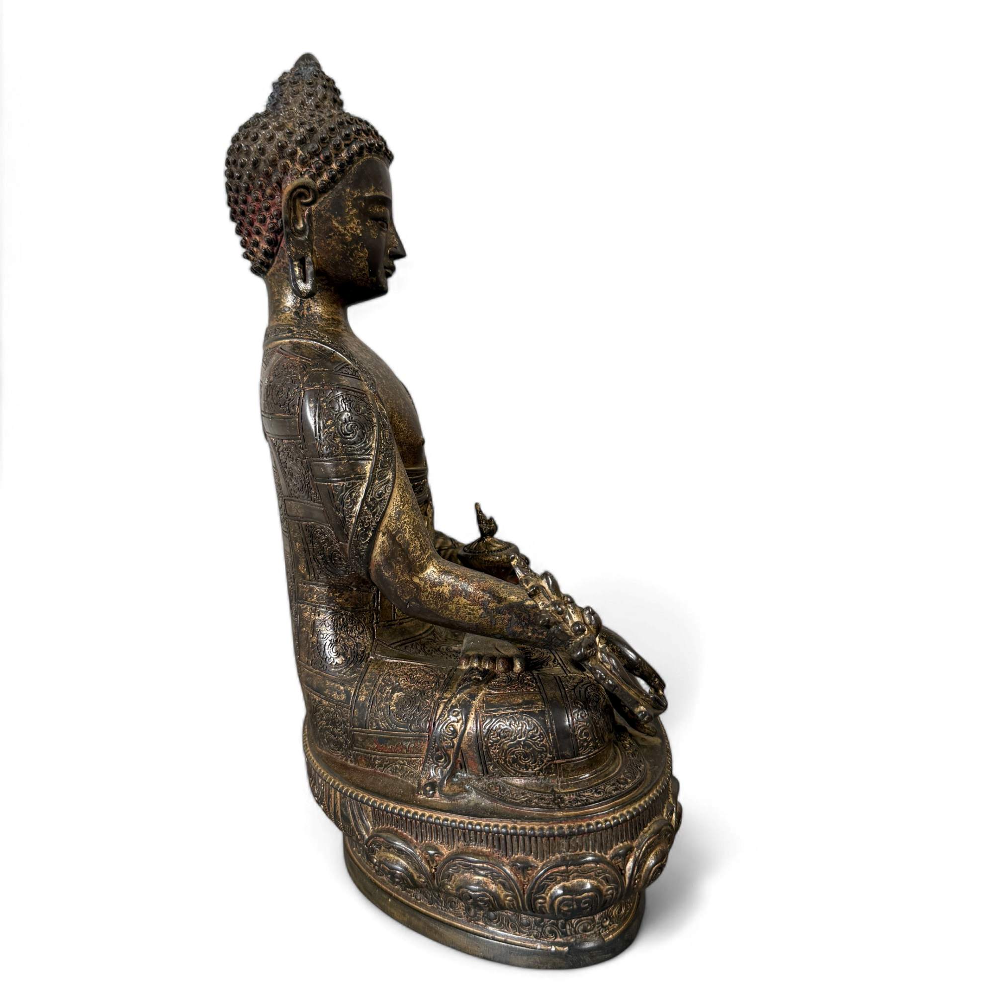 Medizin Buddha Figur Bronze Tibet China - 29 cm groß