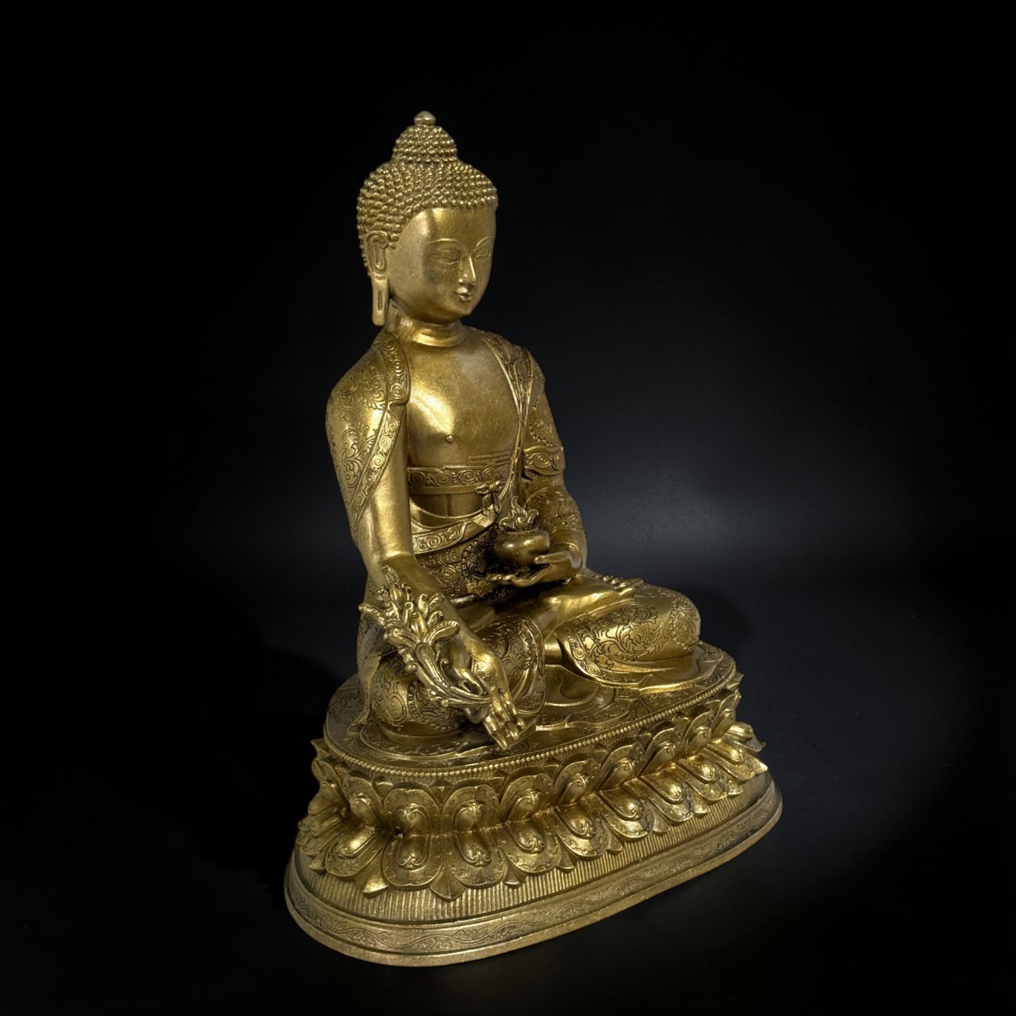 Buddha der Heilung - Bronze Figur aus China 28 cm groß