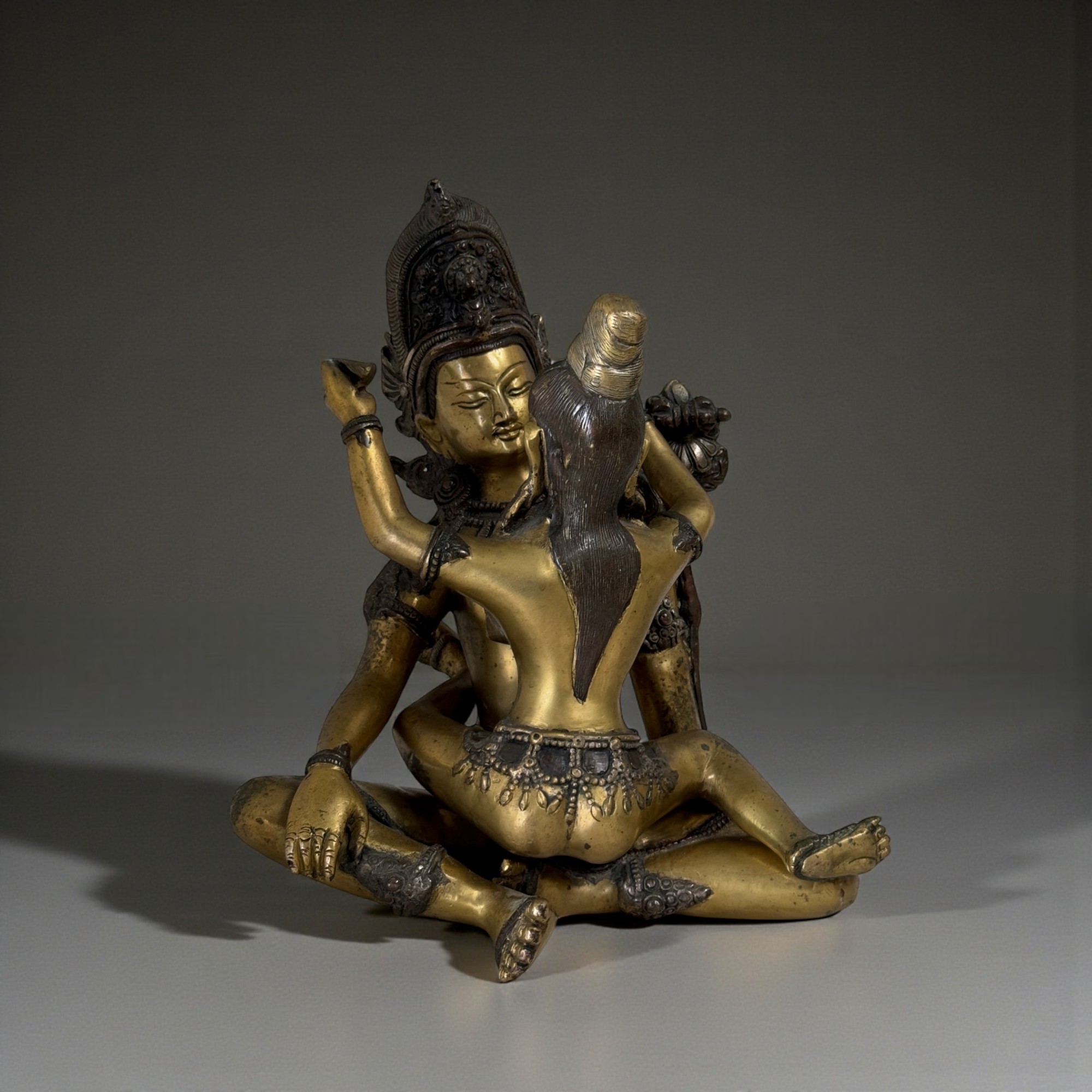 Yabyum Buddha Figur Bronze – tantrische Skulptur - 27 cm groß