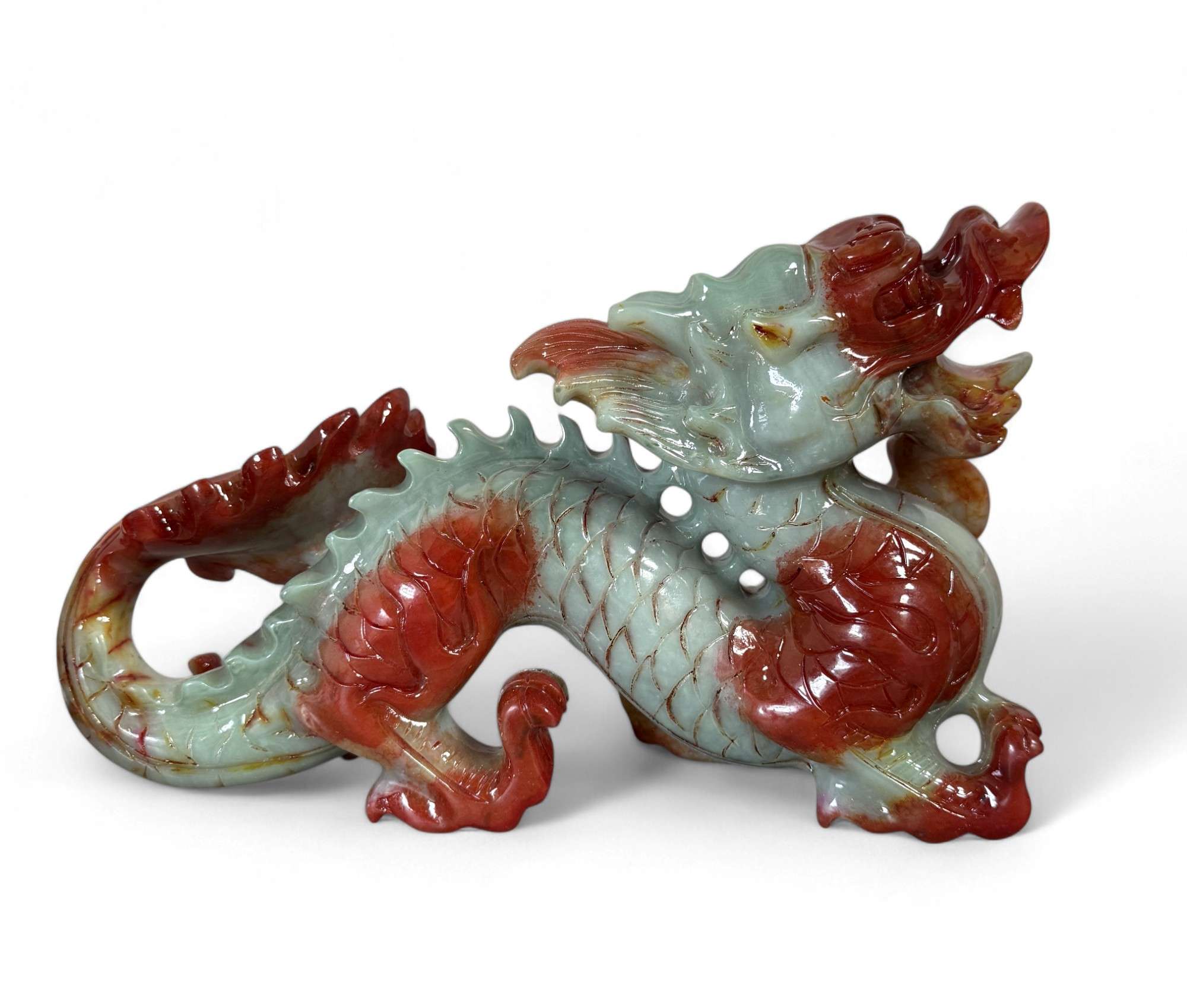 China Drache Xiujan Jade Figur - Fengshui Skulptur